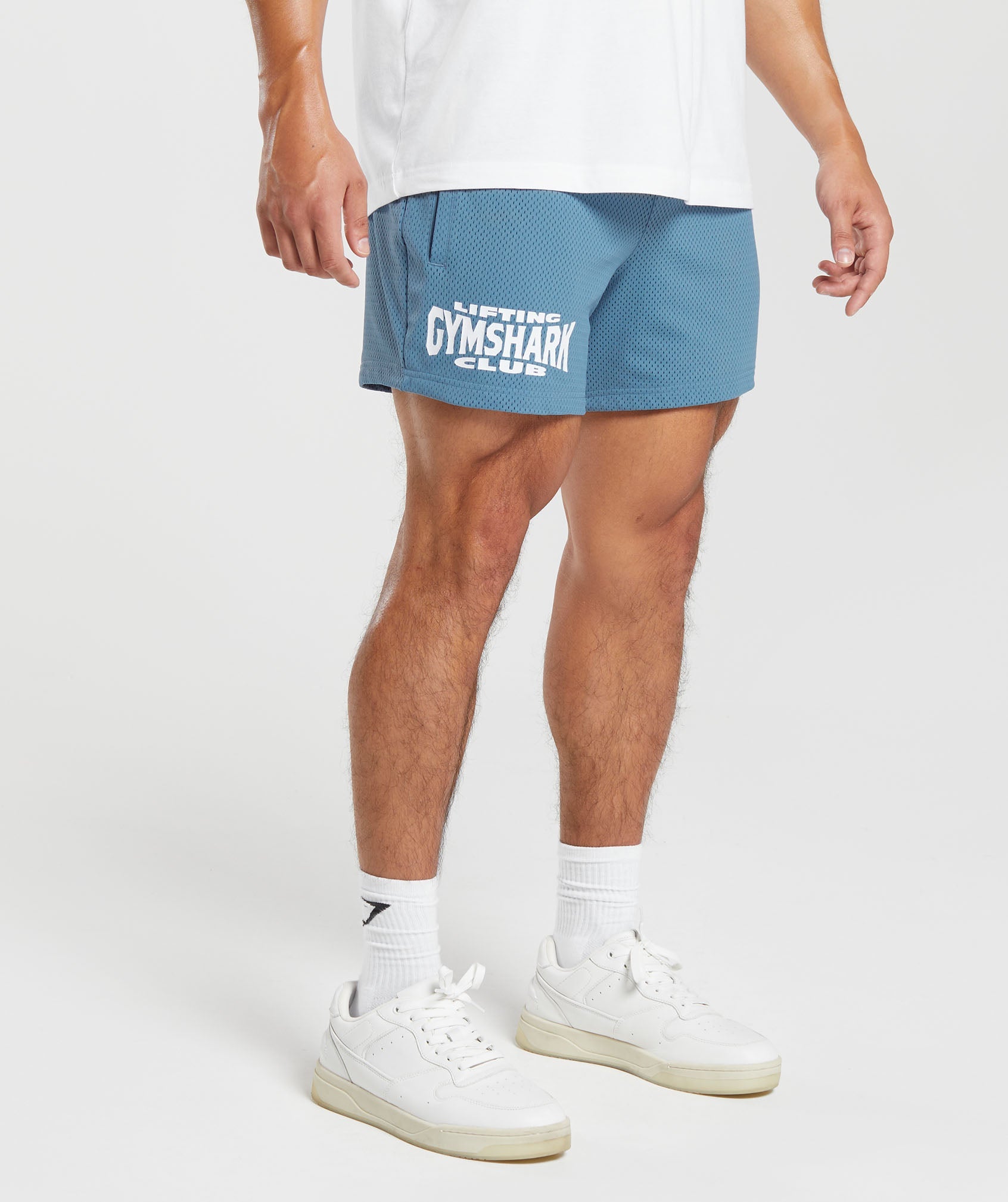 Gymshark Lifting Club Mesh 5 Shorts - Denim Blue