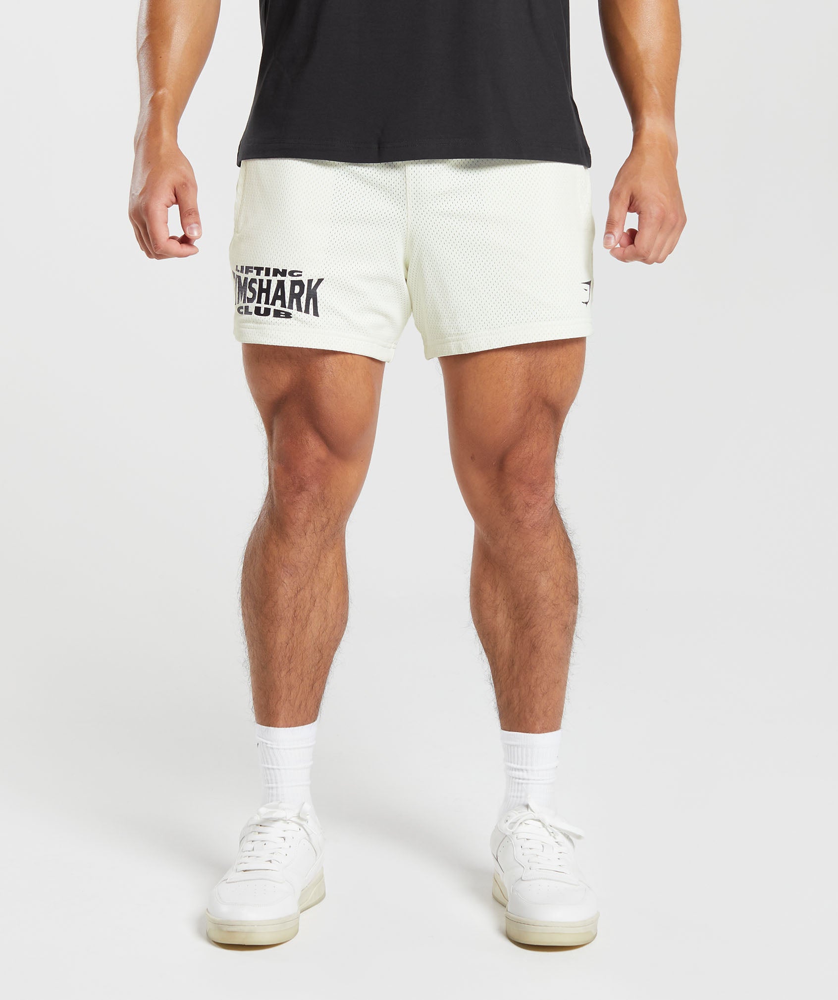 Lifting Club Mesh 5" Shorts in Off White