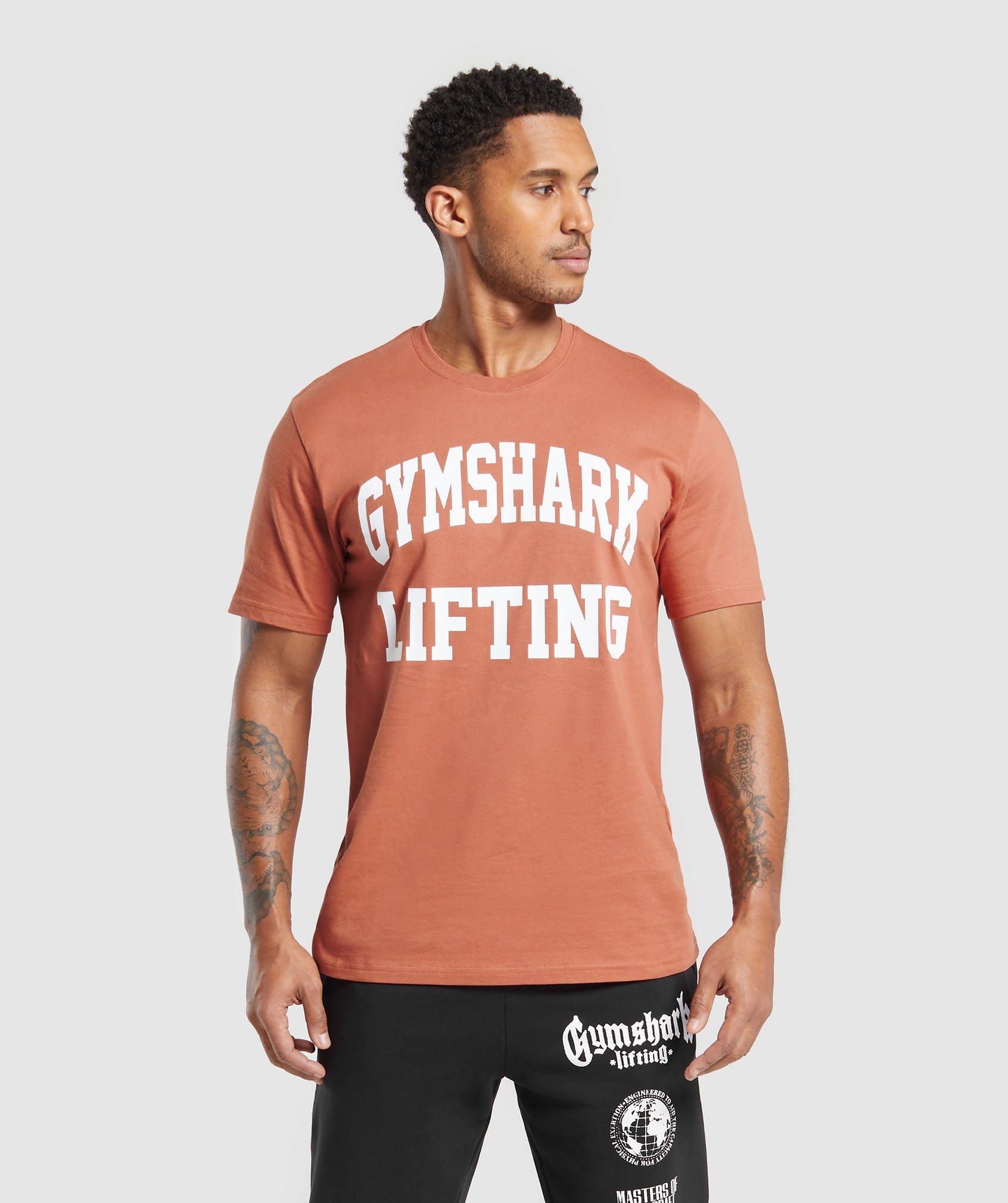Lifting Club T-Shirt in Terracotta Orange - view 1