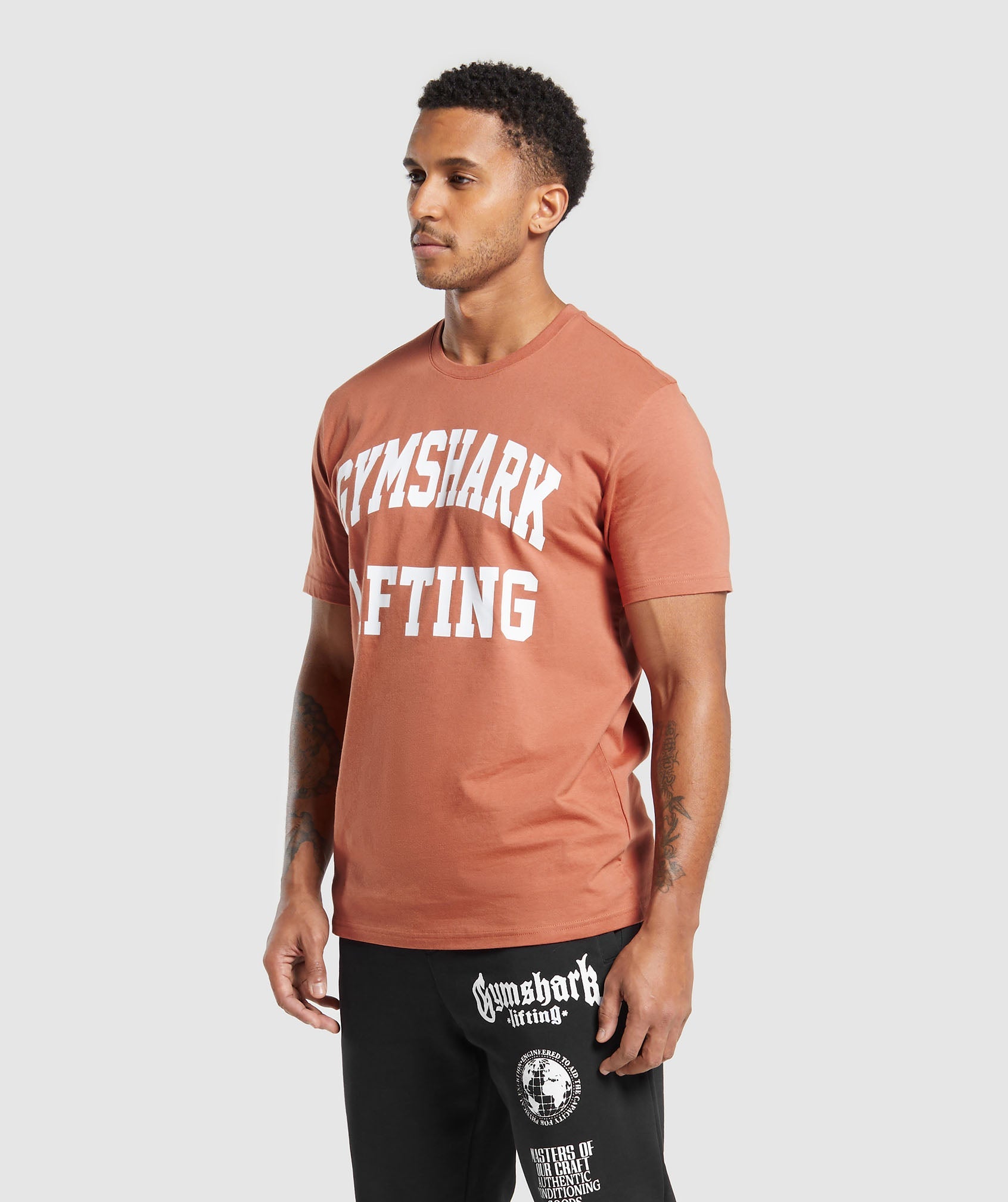 Lifting Club T-Shirt in Terracotta Orange - view 3