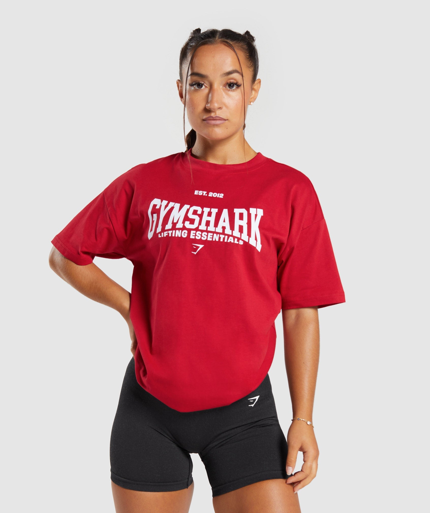 Lifting Essentials Oversized T-Shirt in Carmine Red - view 1