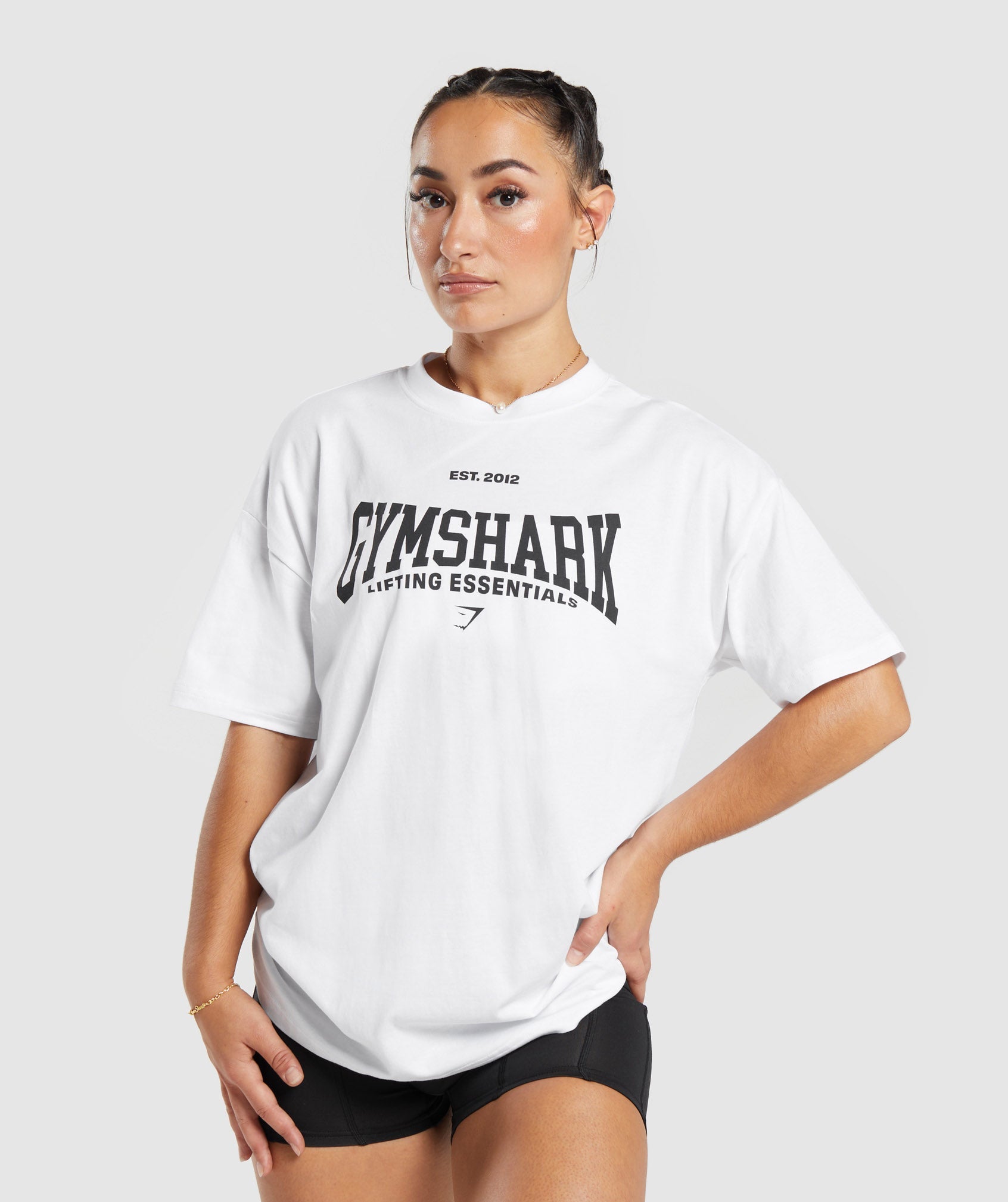 Lifting Essentials Oversized T-shirt in White - view 1