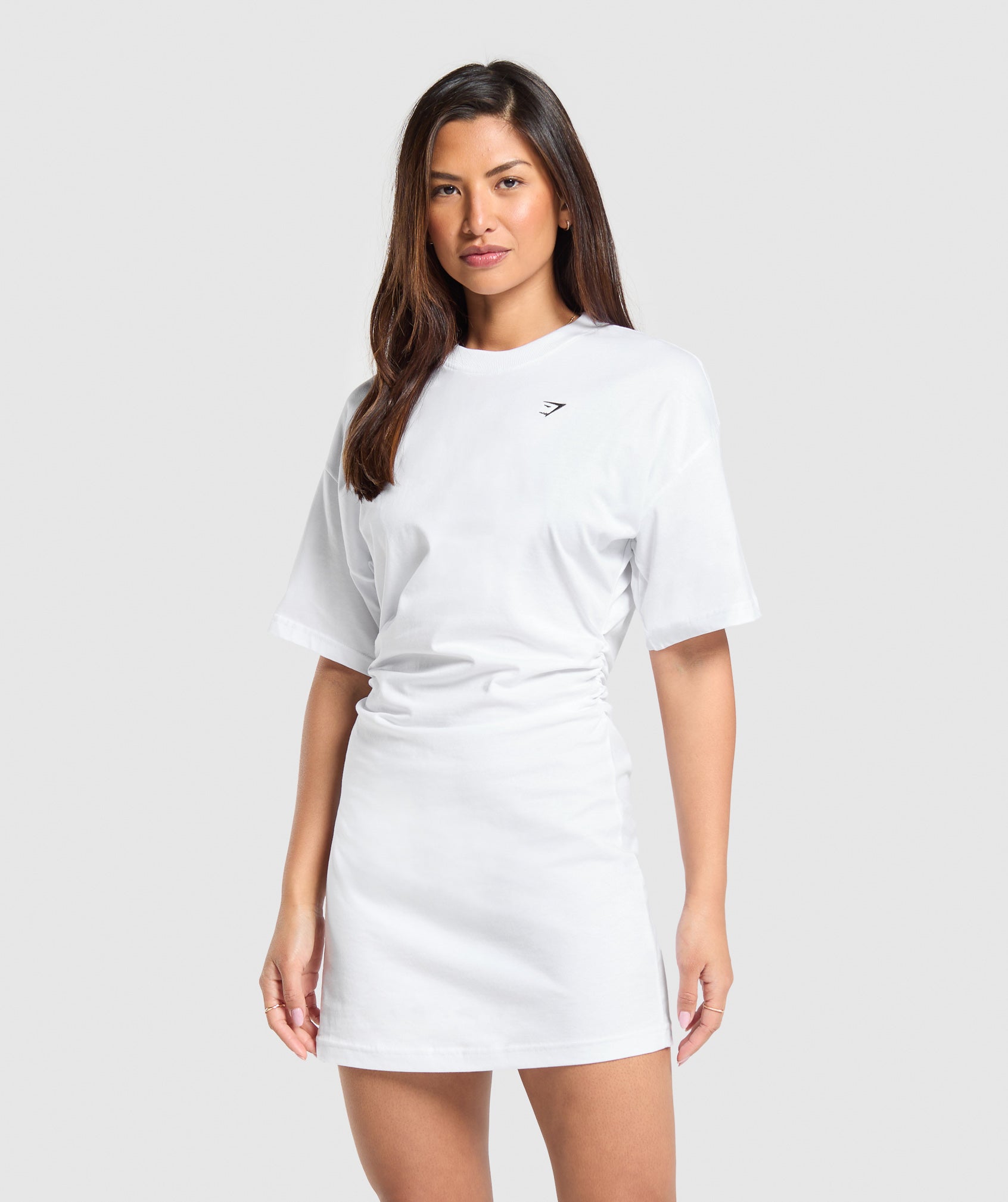 Lifting Longline T-Shirt Dress en White