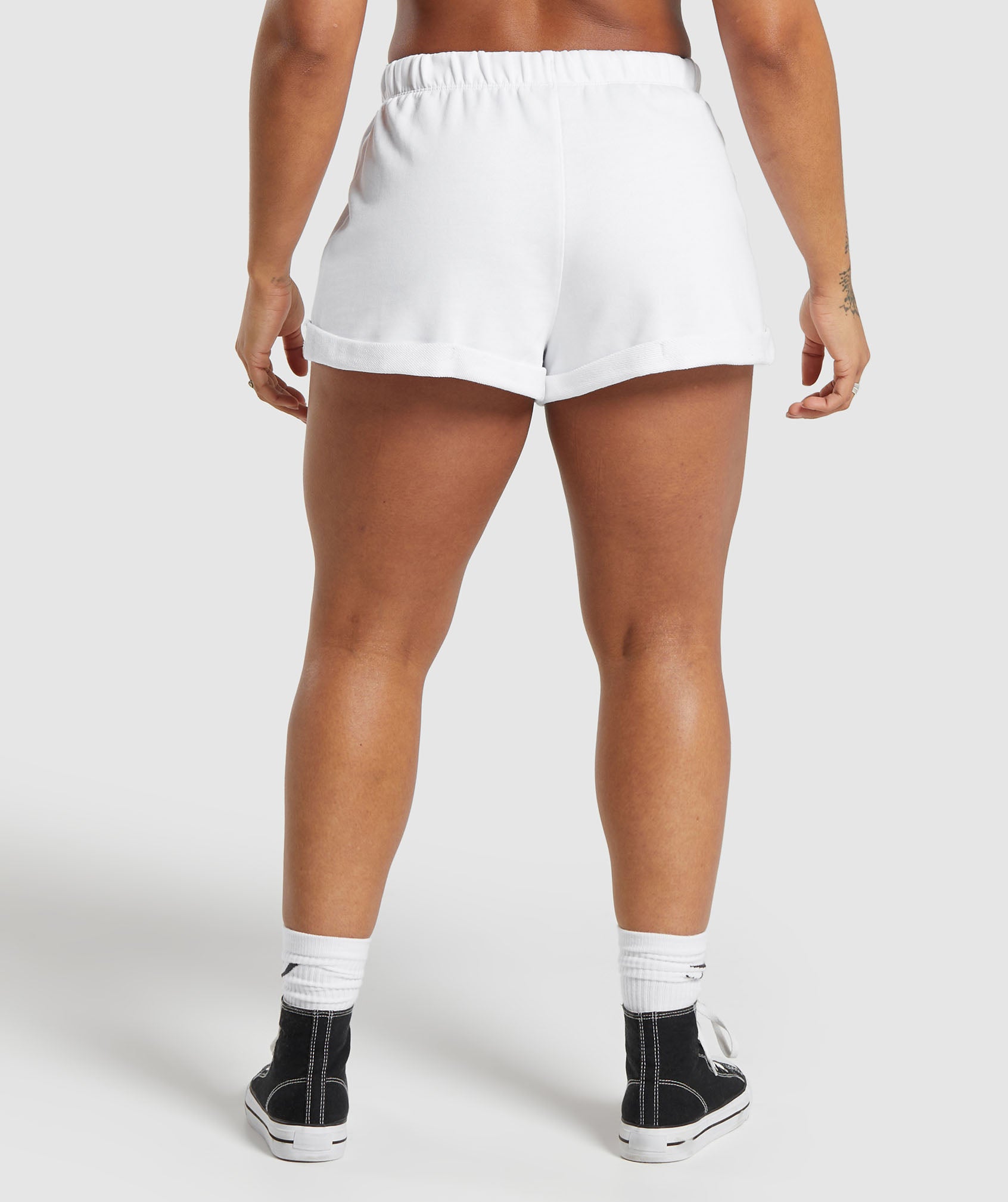 Lifting Loose Shorts in White - view 2