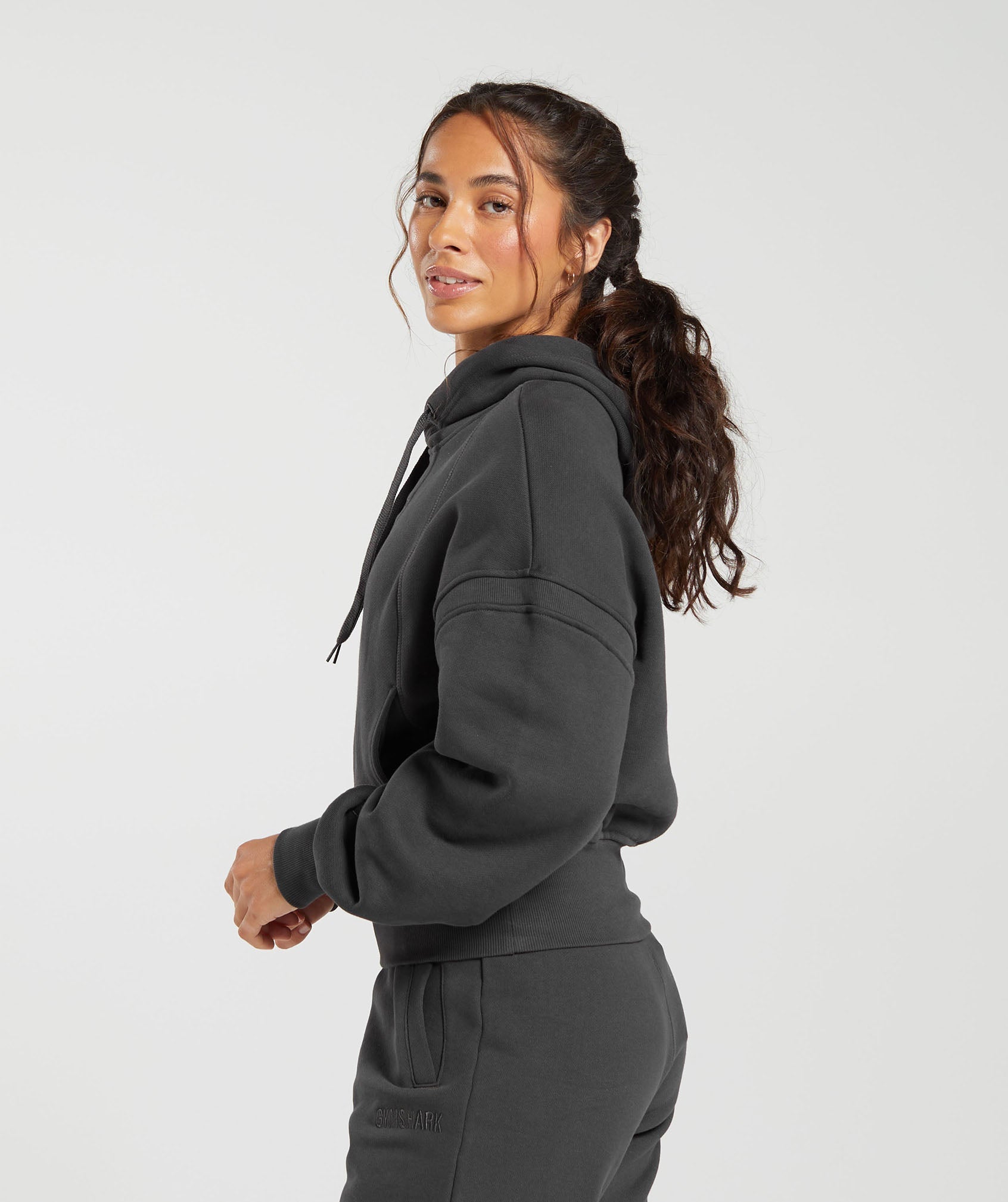 Heavyweight Loopback Sweat Hoodie in Asphalt Grey - view 3