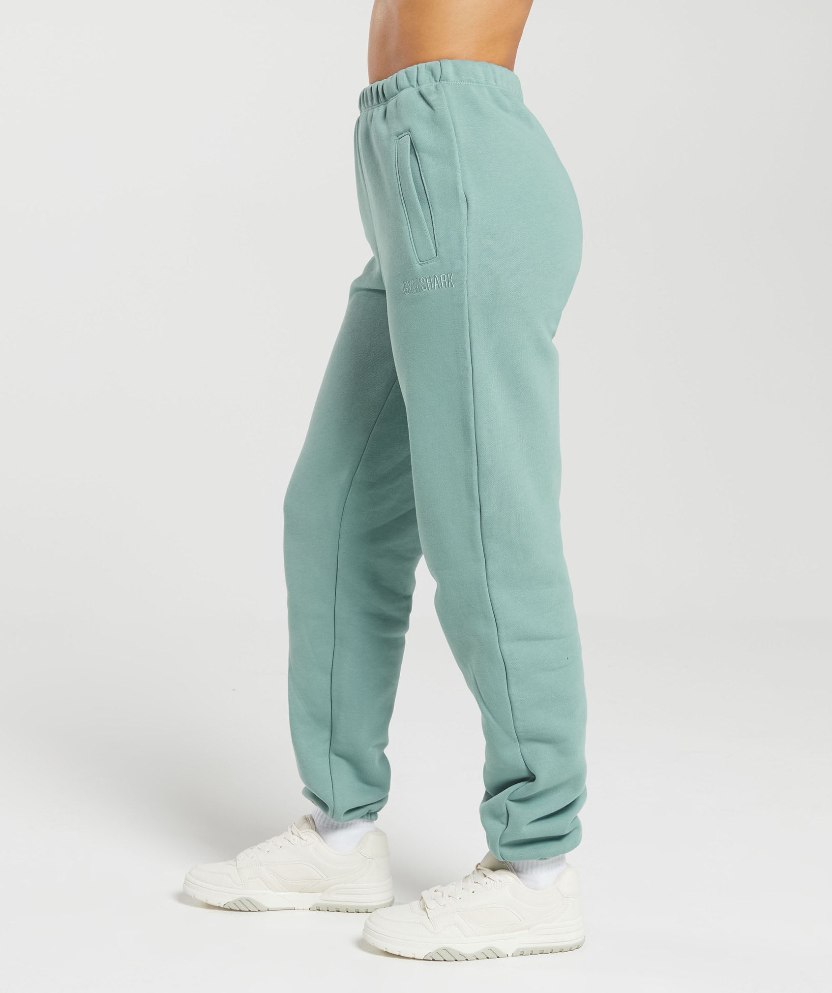 Heavyweight Loopback Sweat Joggers in Duck Egg Blue - view 3