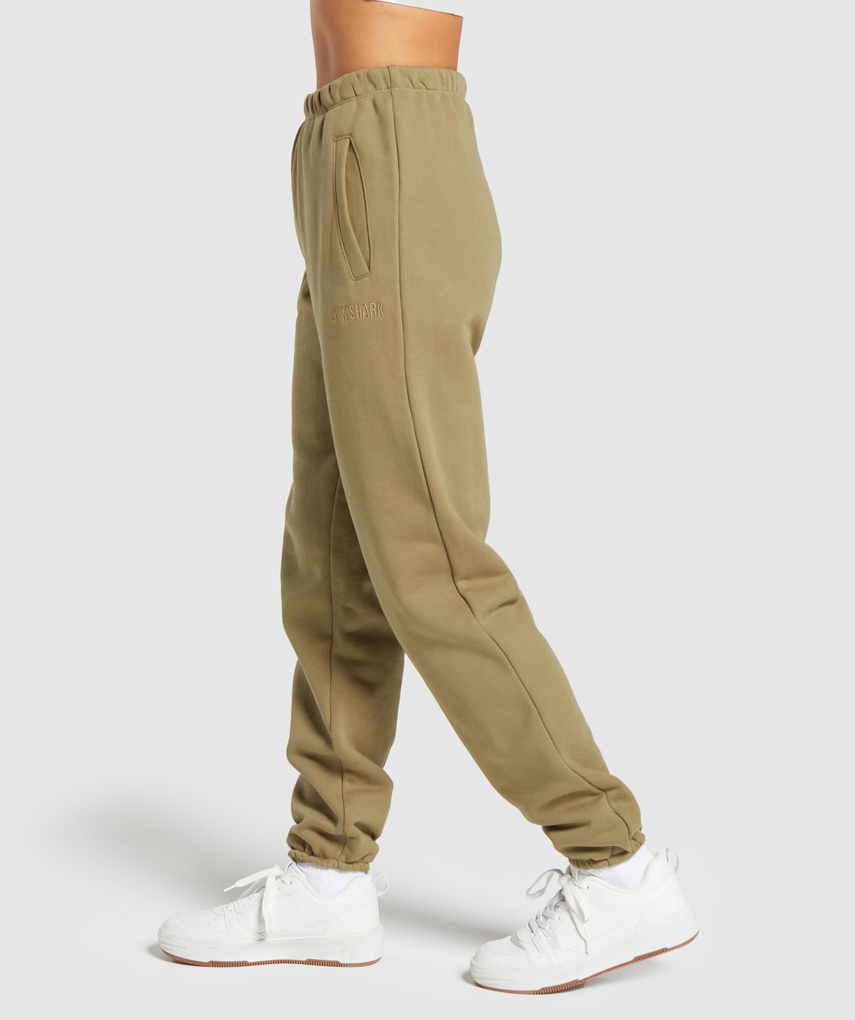 Heavyweight Loopback Sweat Joggers in Troop Green - view 3