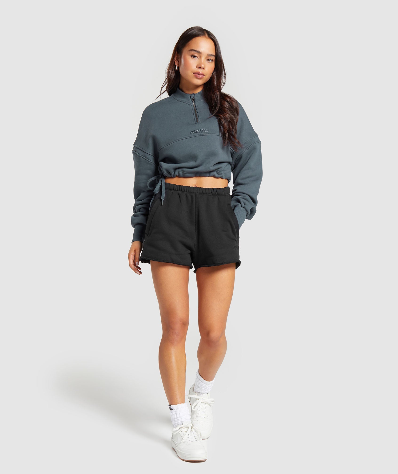 Loopback Sweat Shorts in Black - view 4