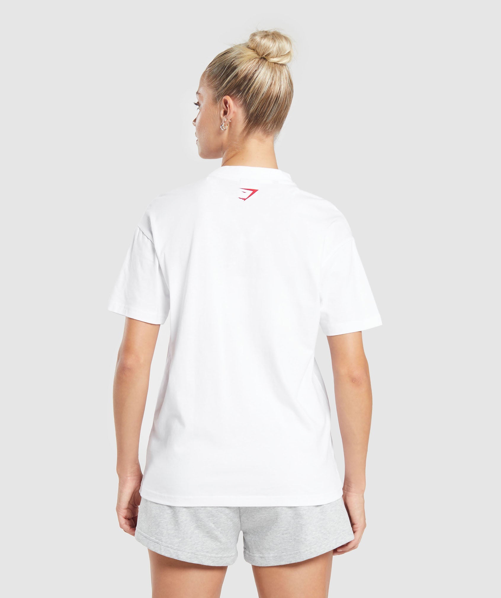 Love Hearts Oversized T-Shirt in White - view 2