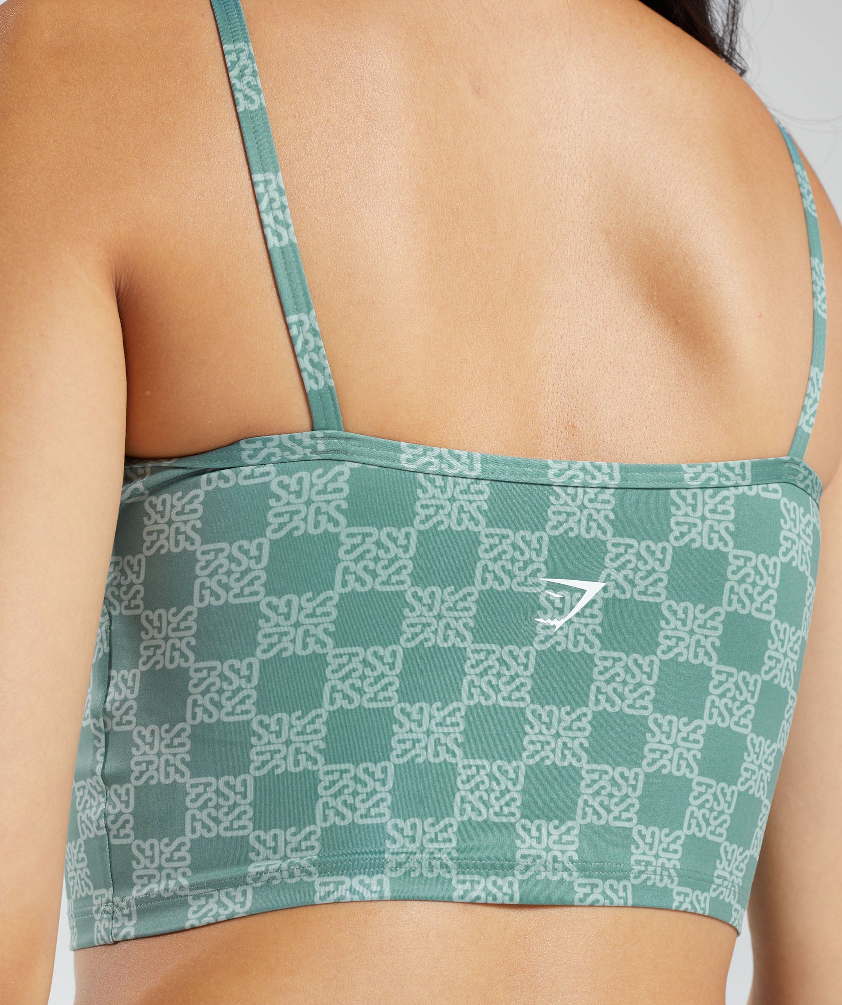 Monogram Crop Cami Tank in Frost Teal - view 4