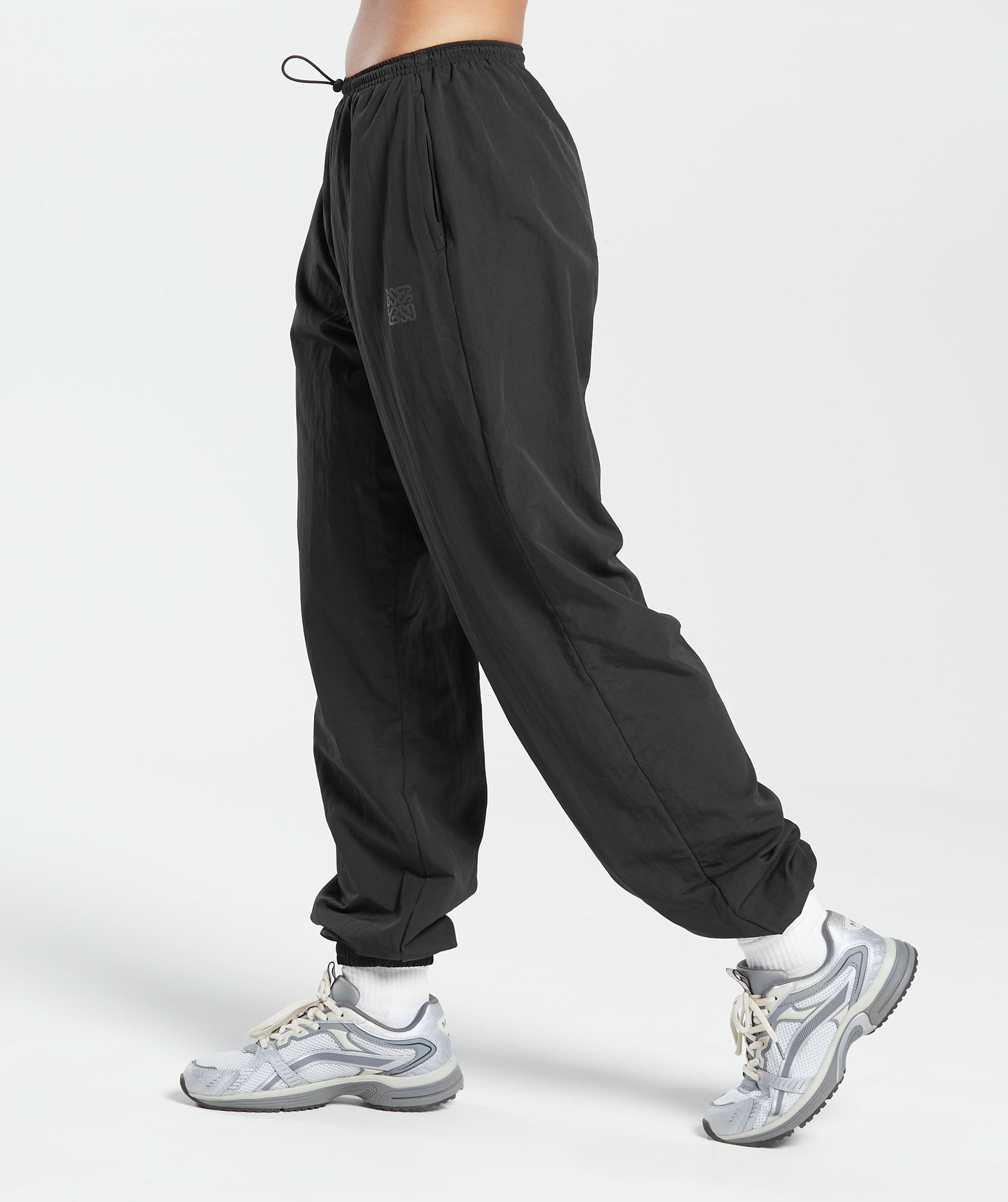 Monogram Woven Joggers in Black - view 3