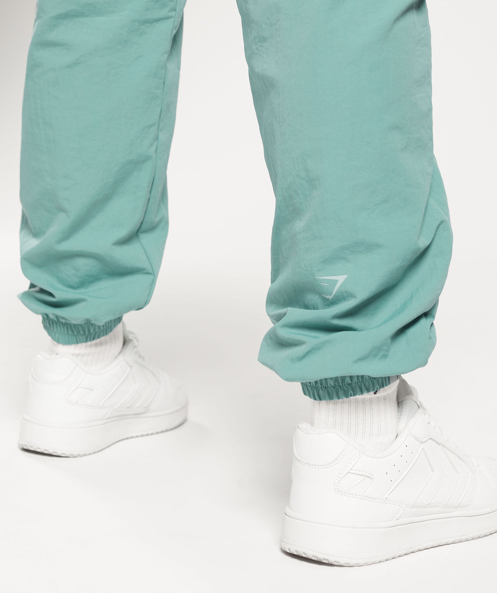 Monogram Woven Joggers in Ink Teal - view 5