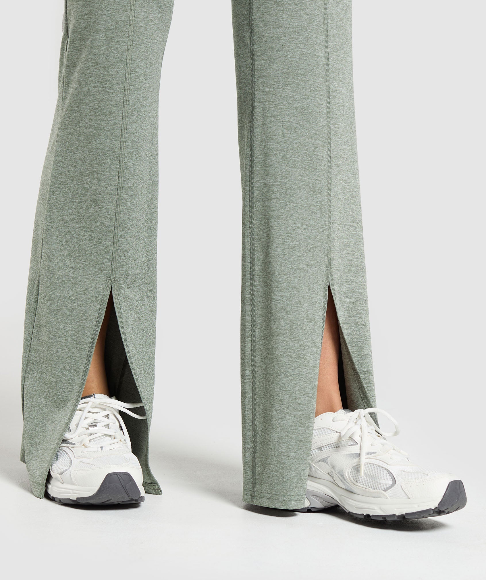 Marl Flared Leggings in Unit Green - view 5