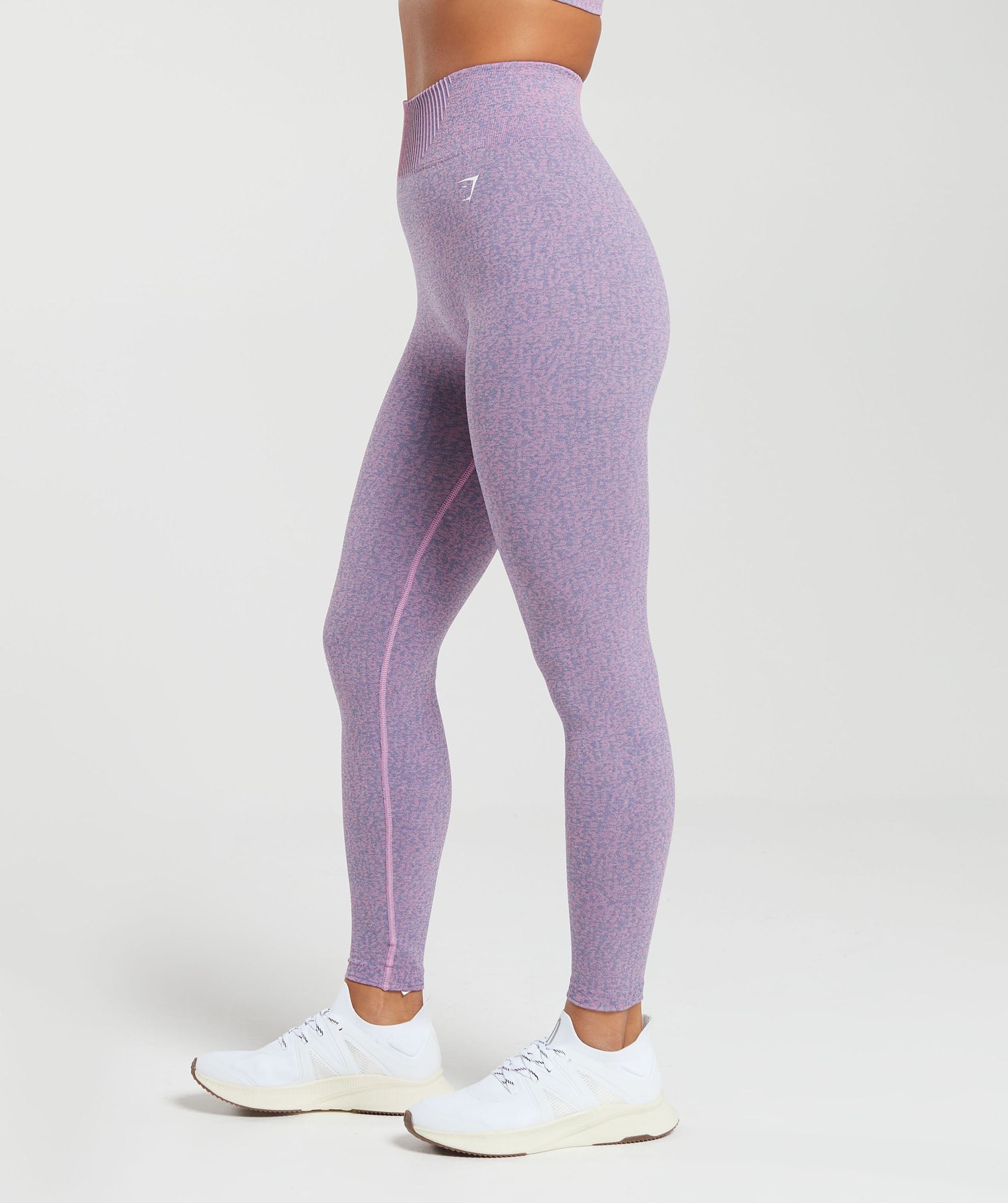 Gymshark Women L Adapt Marl Seamless Leggings Light Purple Ankle