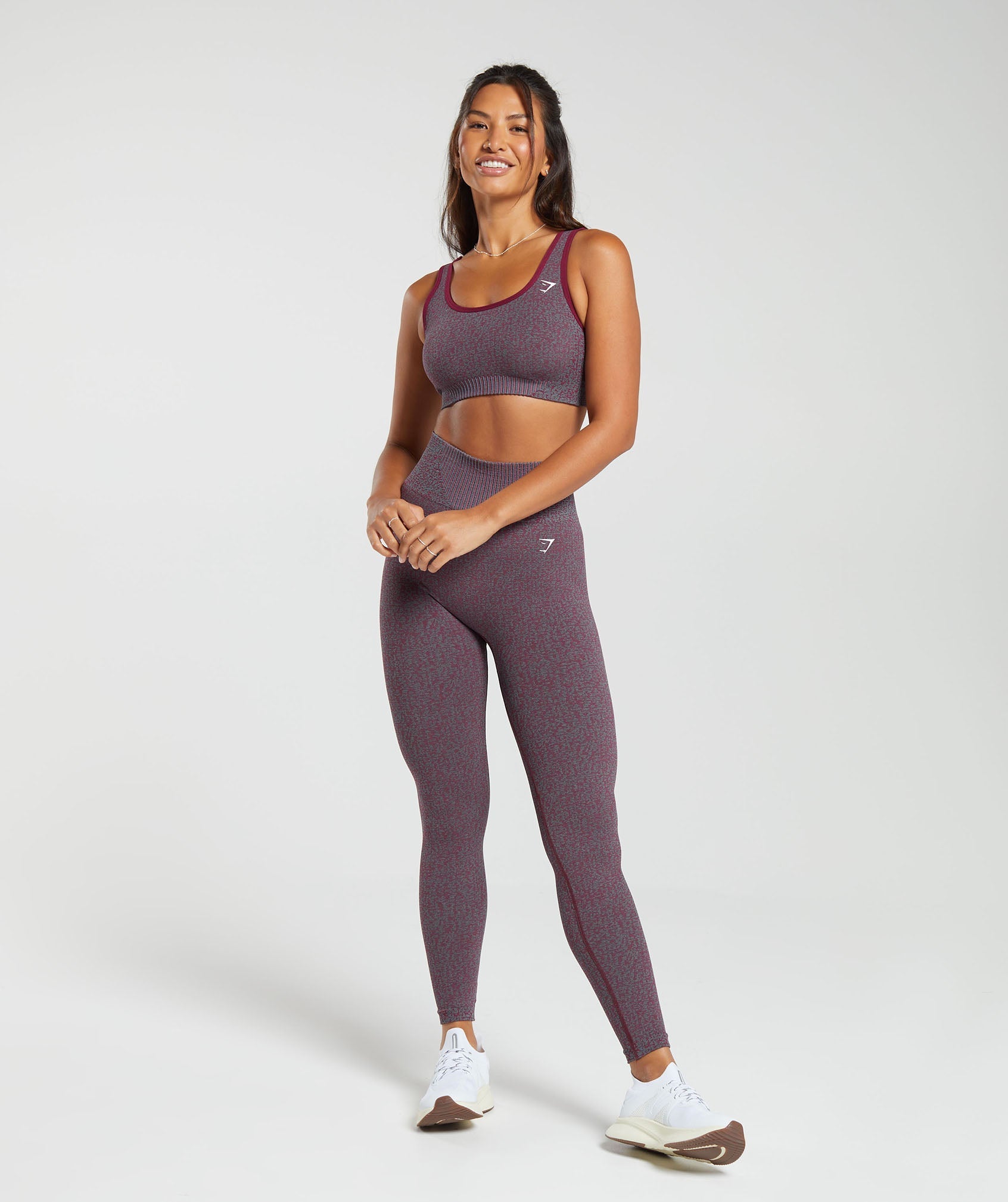 FLEX STRAPPY SPORTS BRA – CHARCOAL MARL & DUSKY PINK – Brofit