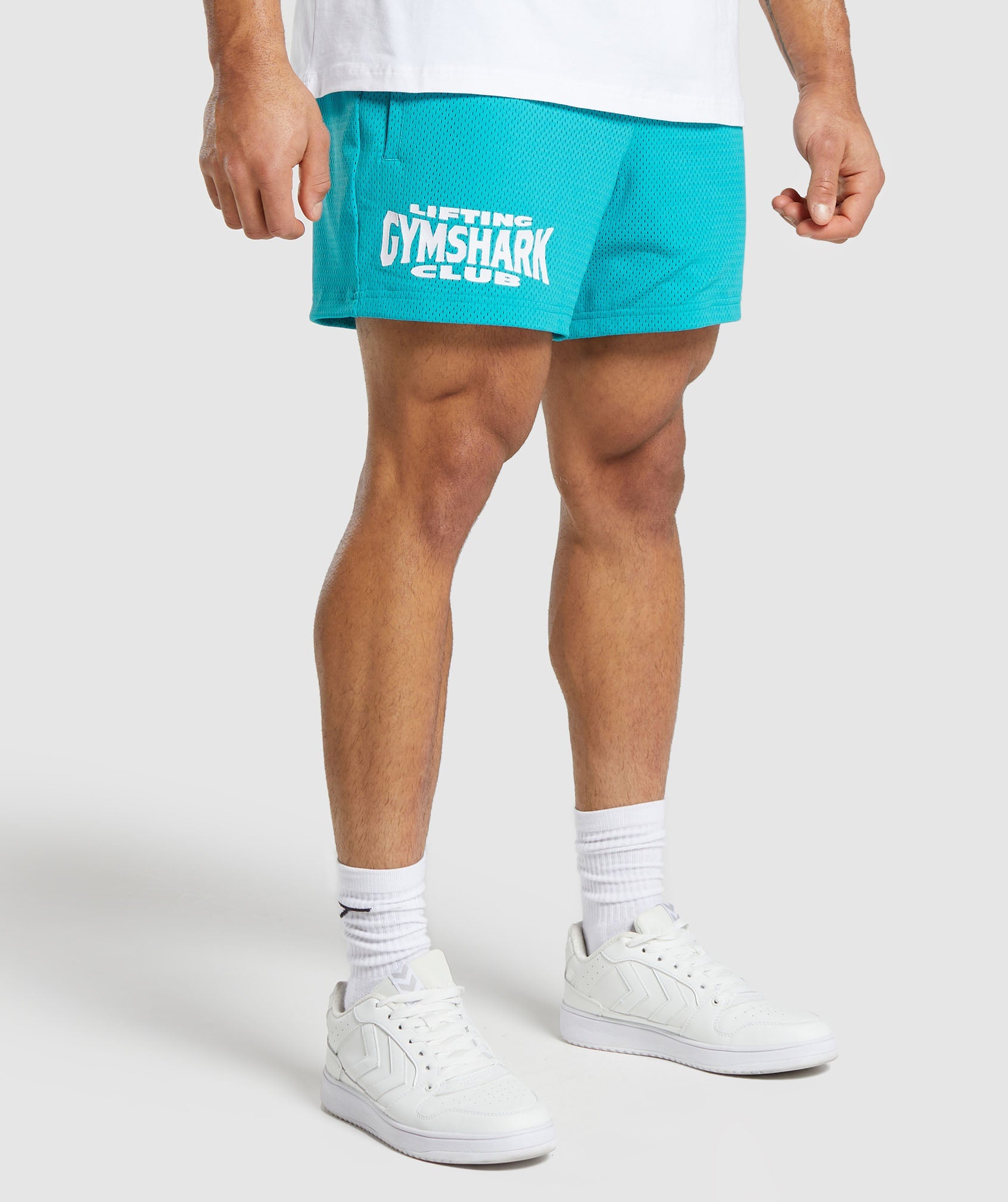 Lifting Club Mesh 5" Shorts in Artificial Teal - view 3