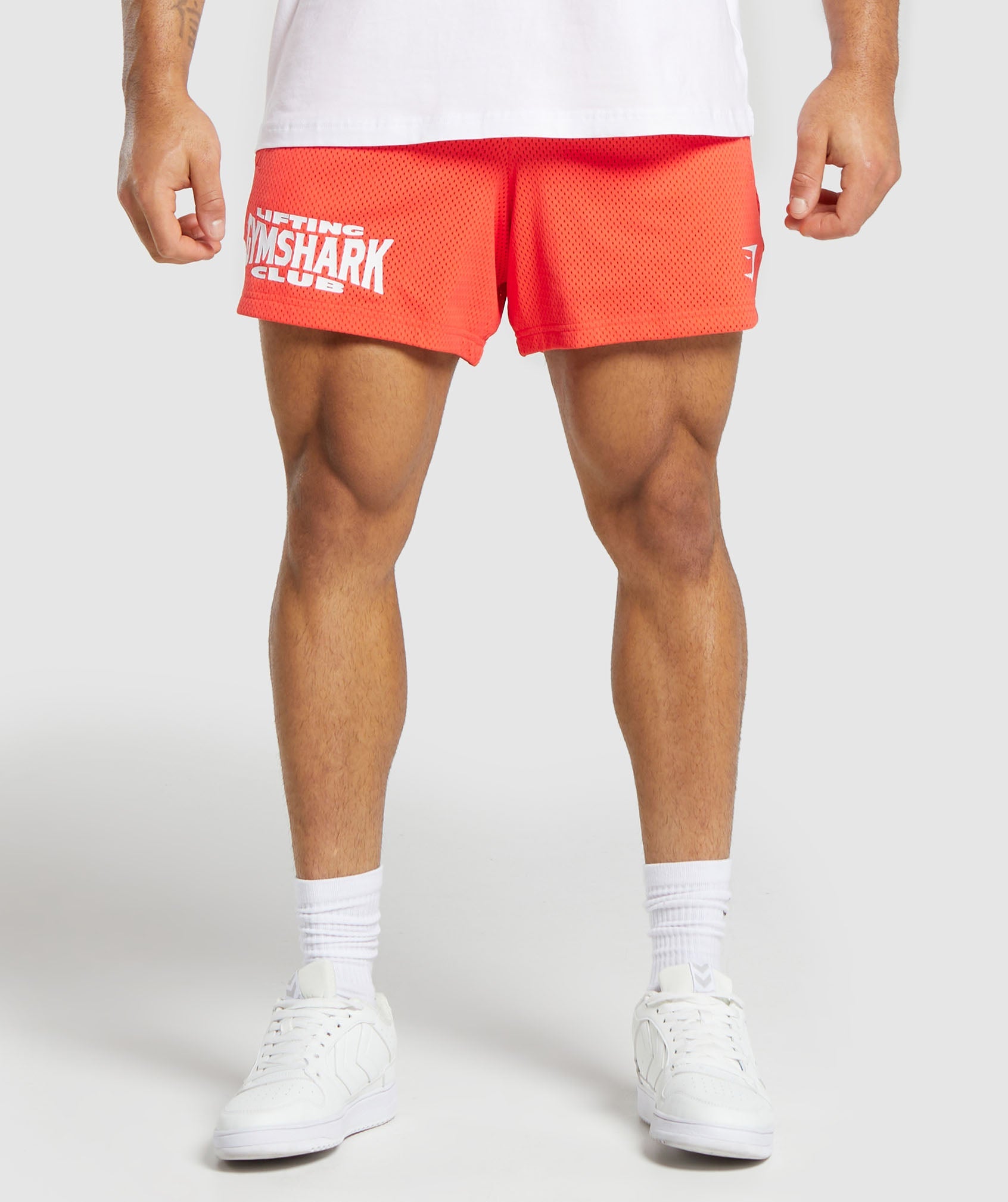 Lifting Club Mesh 5" Shorts in Wannabe Orange - view 1