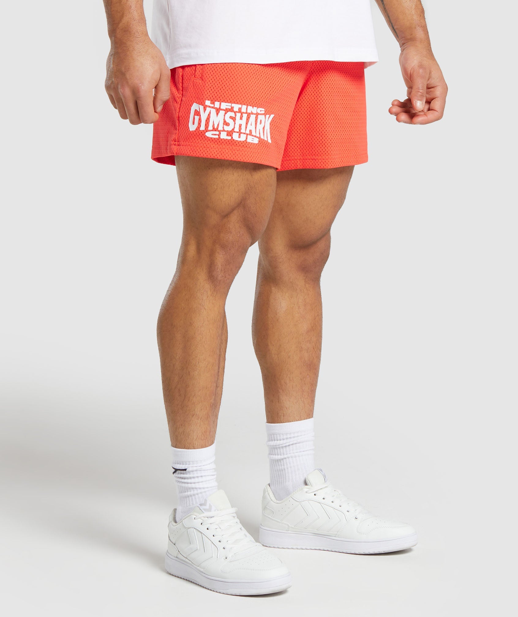 Lifting Club Mesh 5" Shorts in Wannabe Orange - view 3