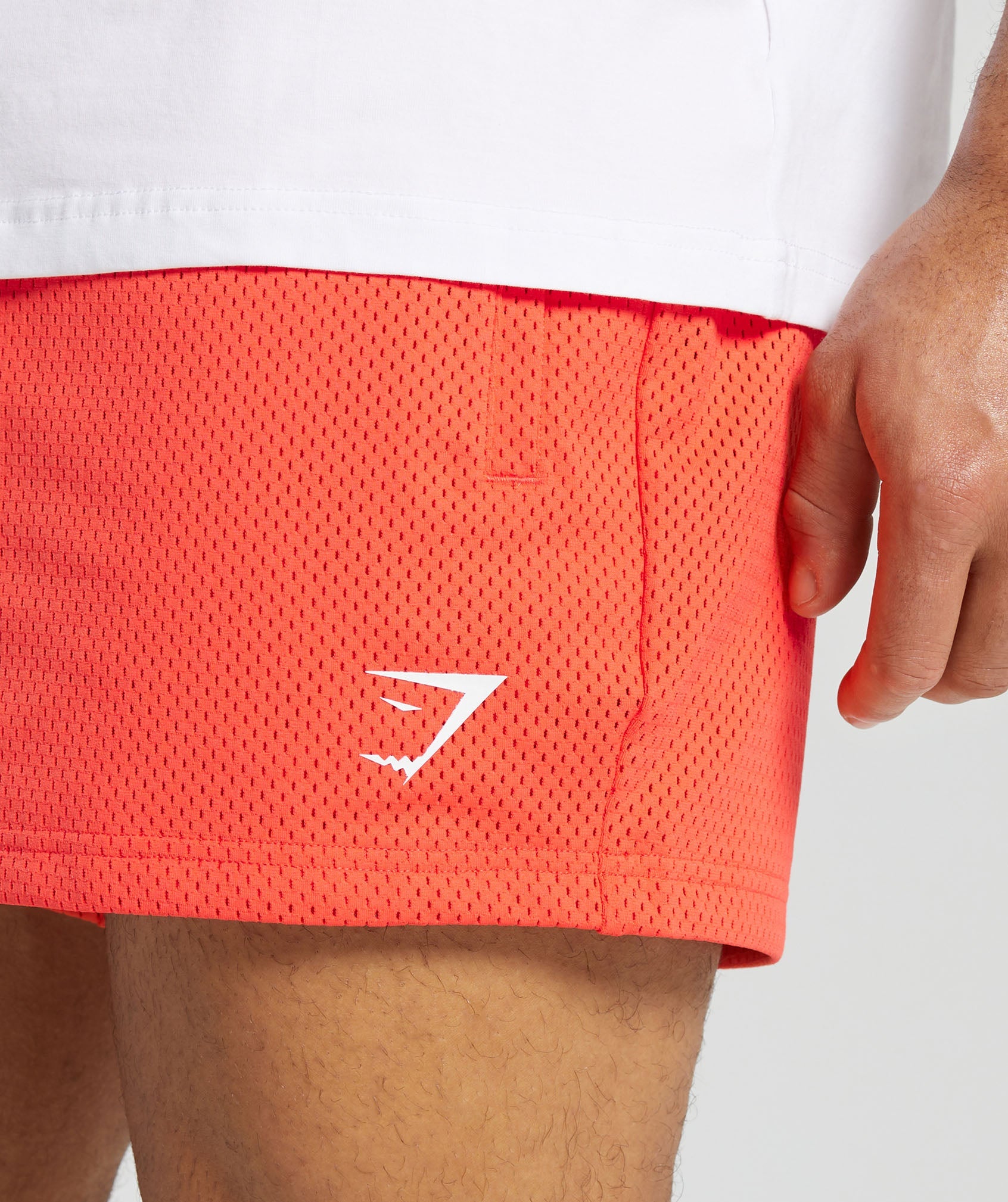 Lifting Club Mesh 5" Shorts in Wannabe Orange - view 7