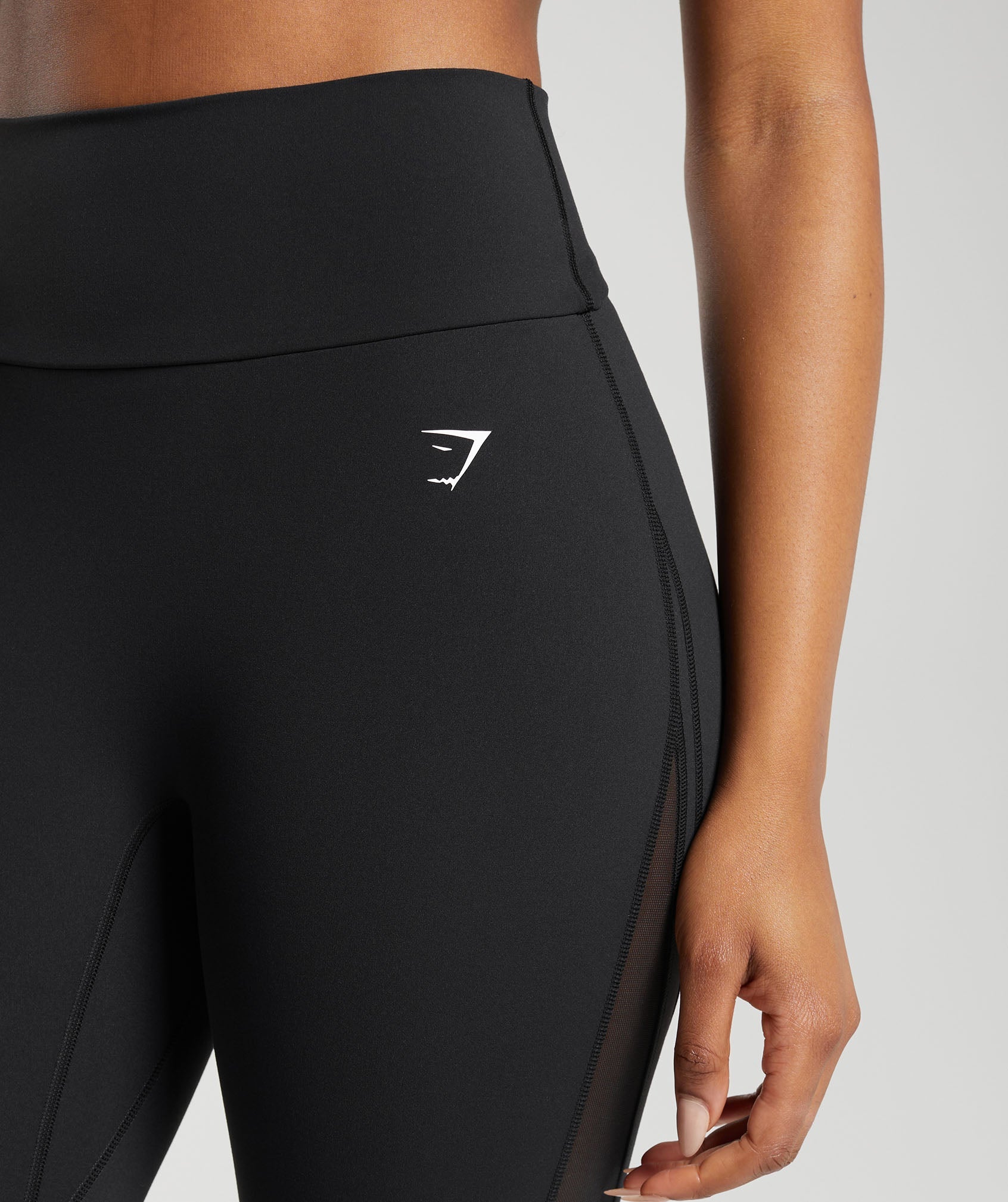 Mesh Placement Leggings in Black - view 5