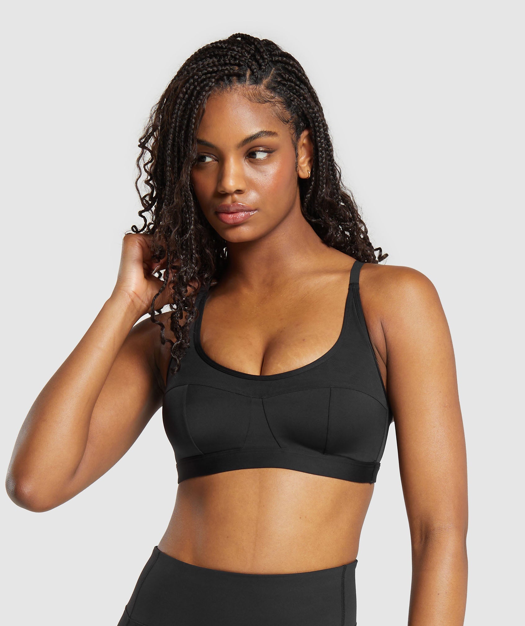 Mesh Sports Bra in Black - view 1