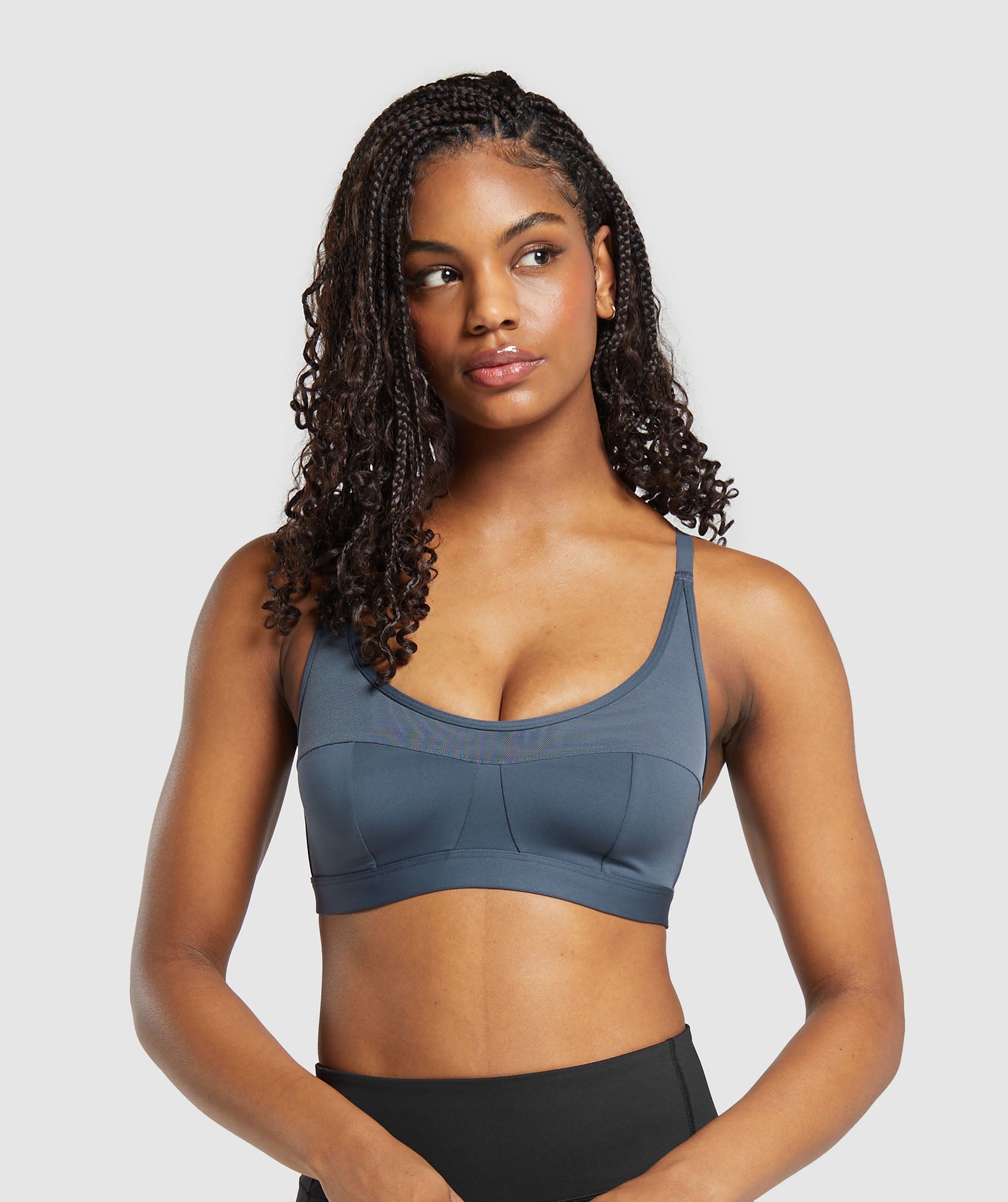 Mesh Sports Bra en Titanium Blue