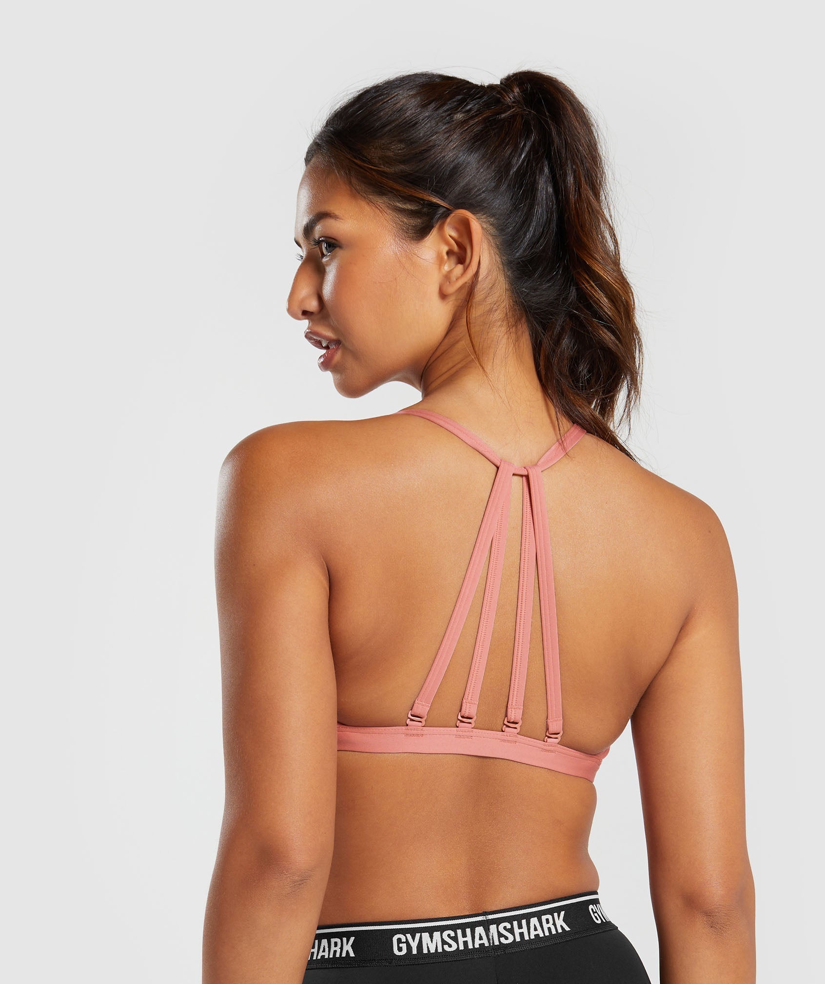 Minimal Sports Bra in White/Classic Pink - view 2