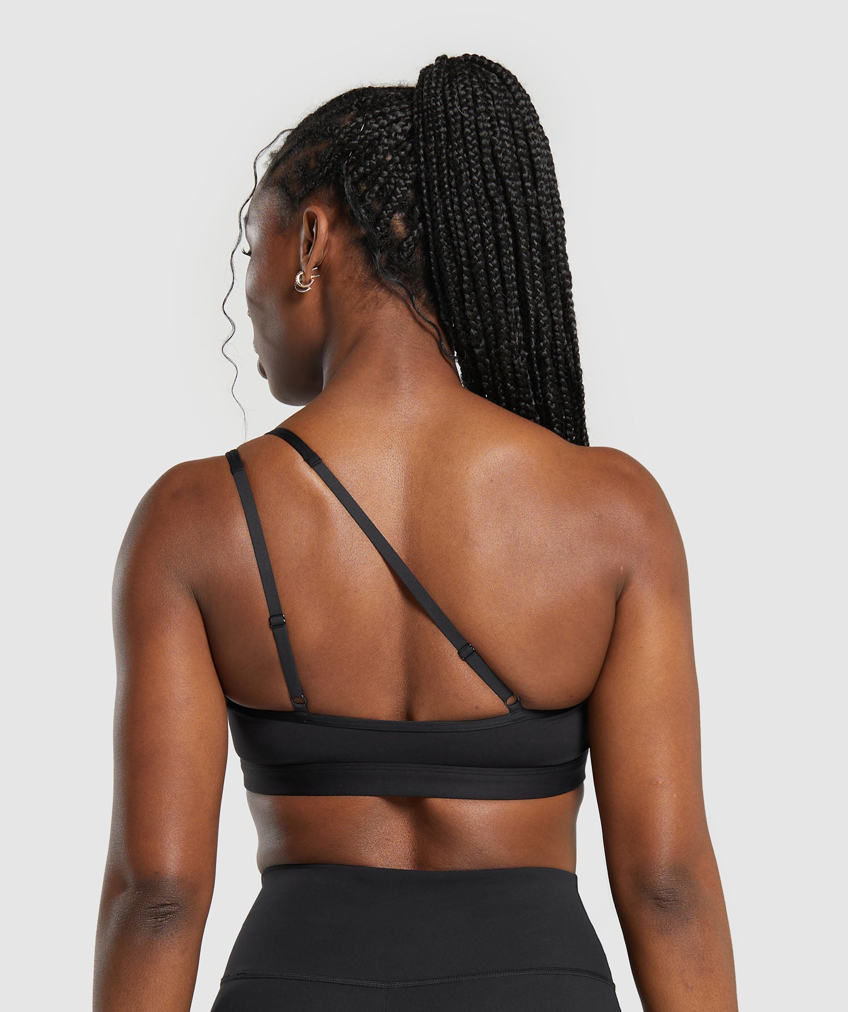 PLUS/REG Black Ribbed Sports Bra With Adjustable Straps