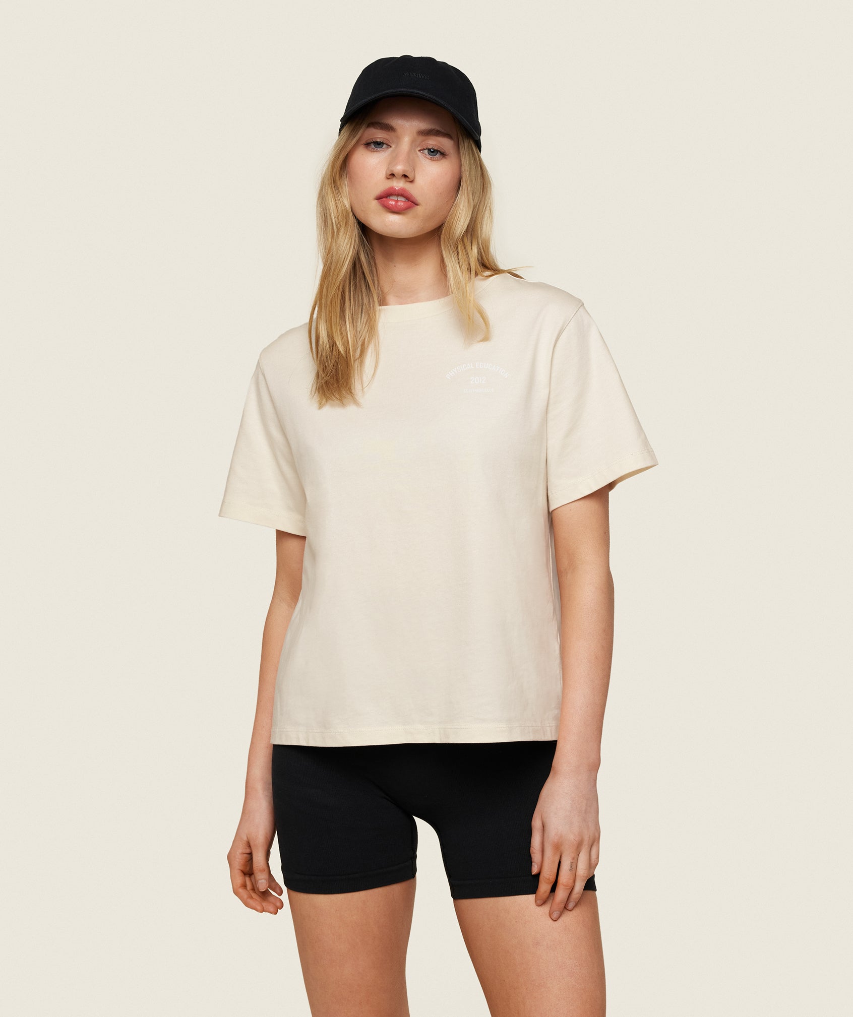 Phys Ed Graphic T-Shirt in Ecru White