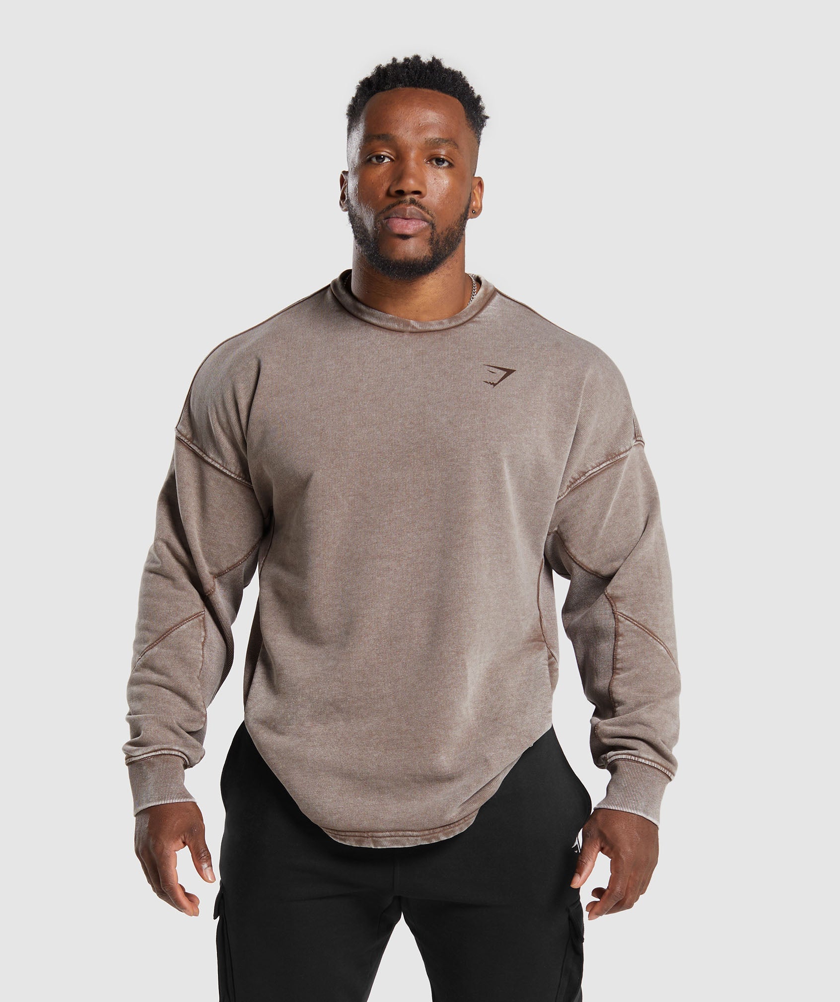 Gymshark Heritage Washed Crew - Fog Purple