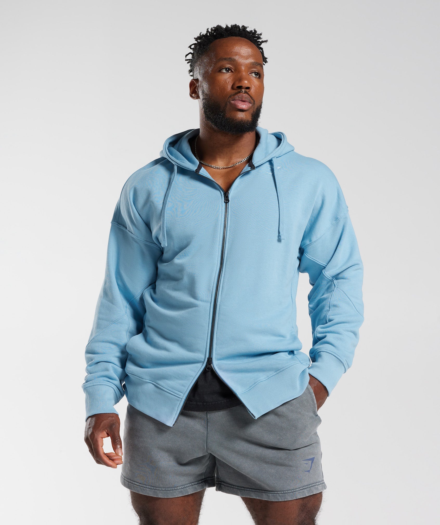 Power Zip Hoodie in Ozone Blue - view 1