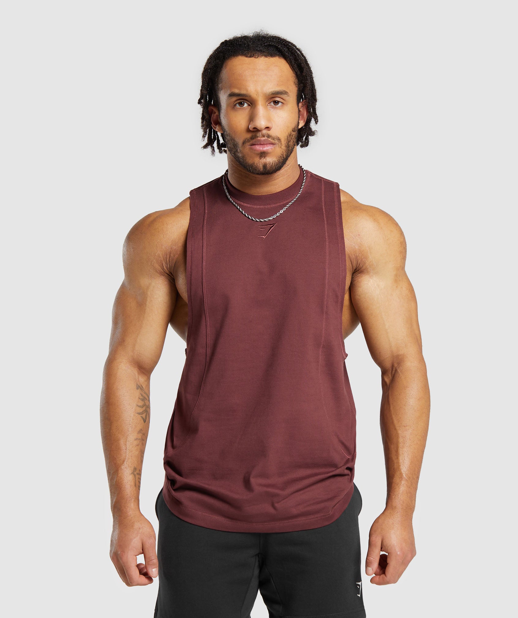 Premium Lifting Drop Arm Tank en Burgundy Brown