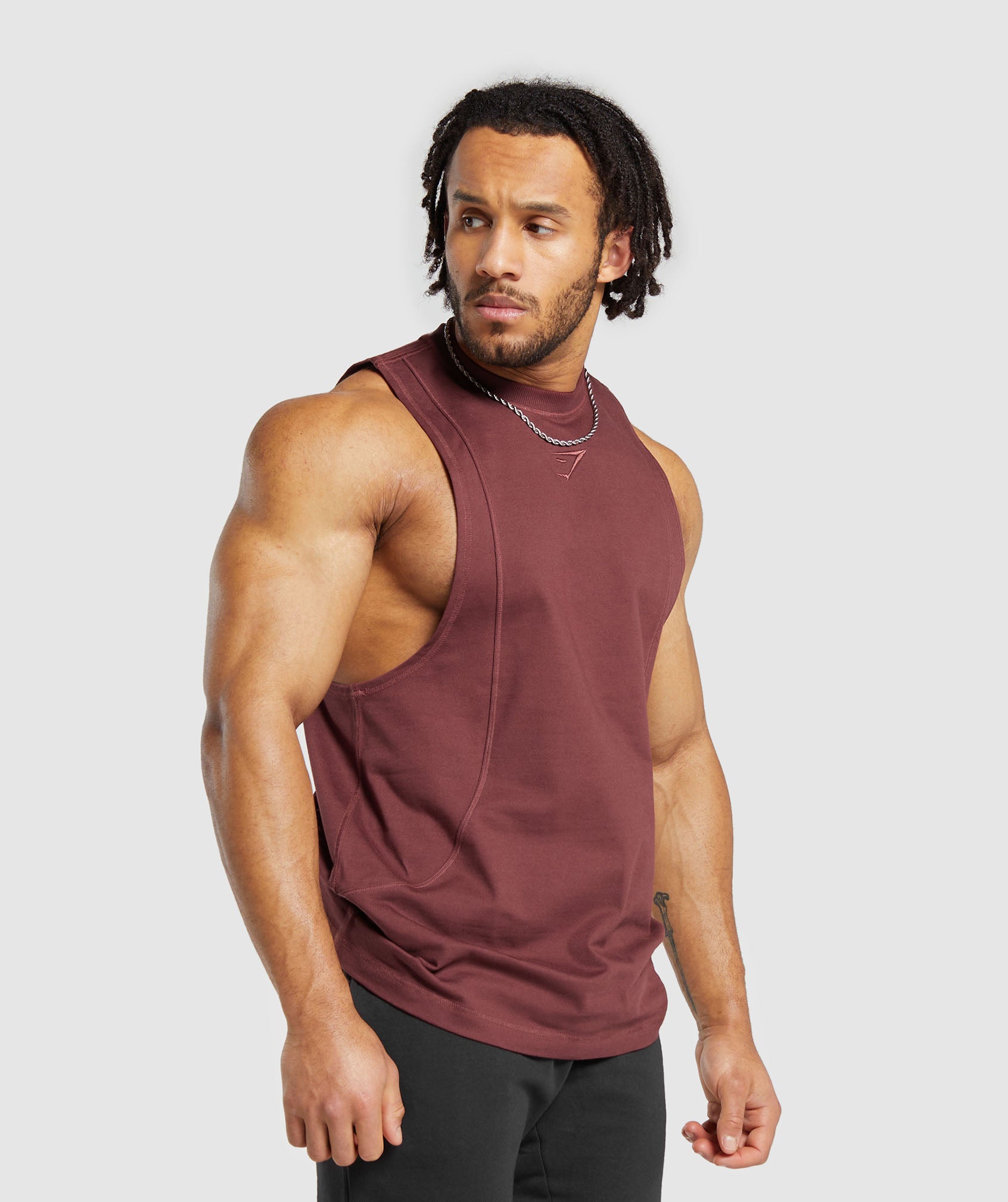 Premium Lifting Drop Arm Tank in Burgundy Brown - view 3