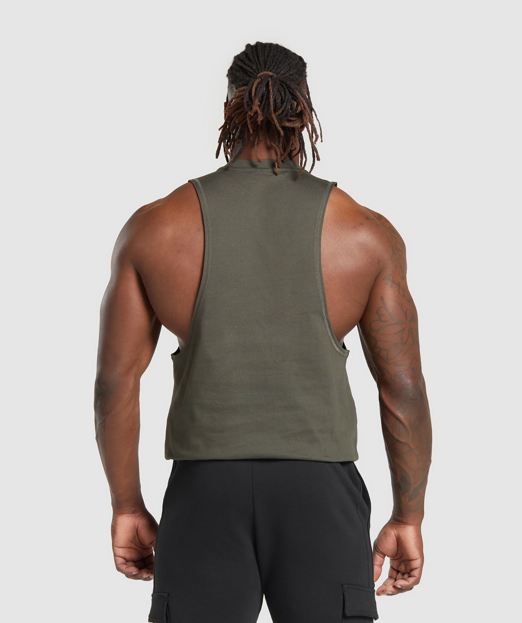 Gymshark Critical Drop Arm Tank - Green Print