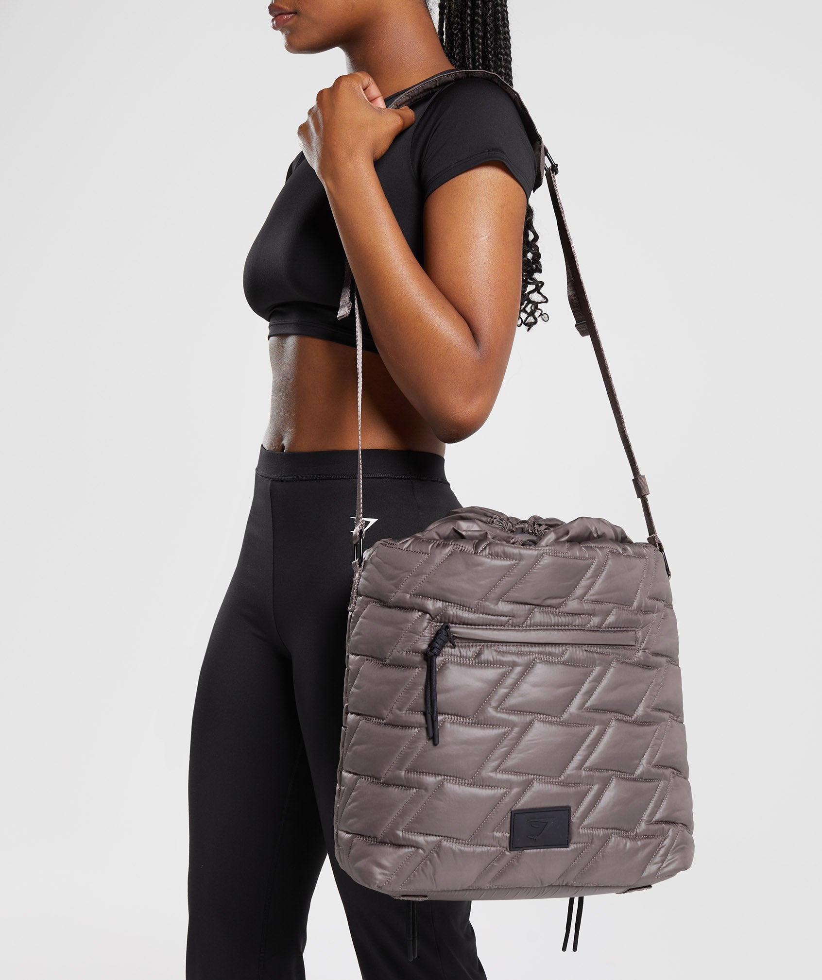 Quilted Yoga Tote in Cool Brown is out of stock