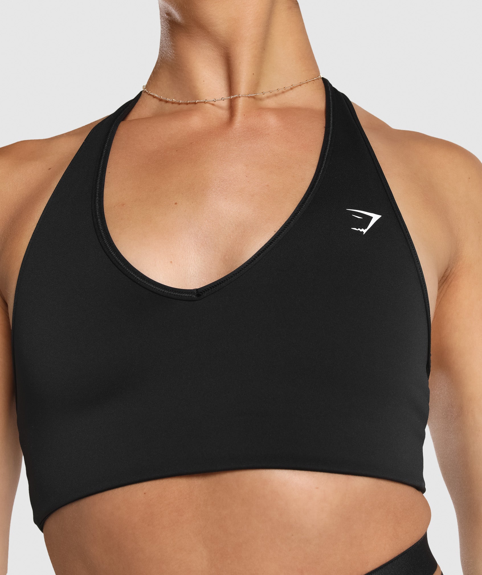 halter sports bra - black