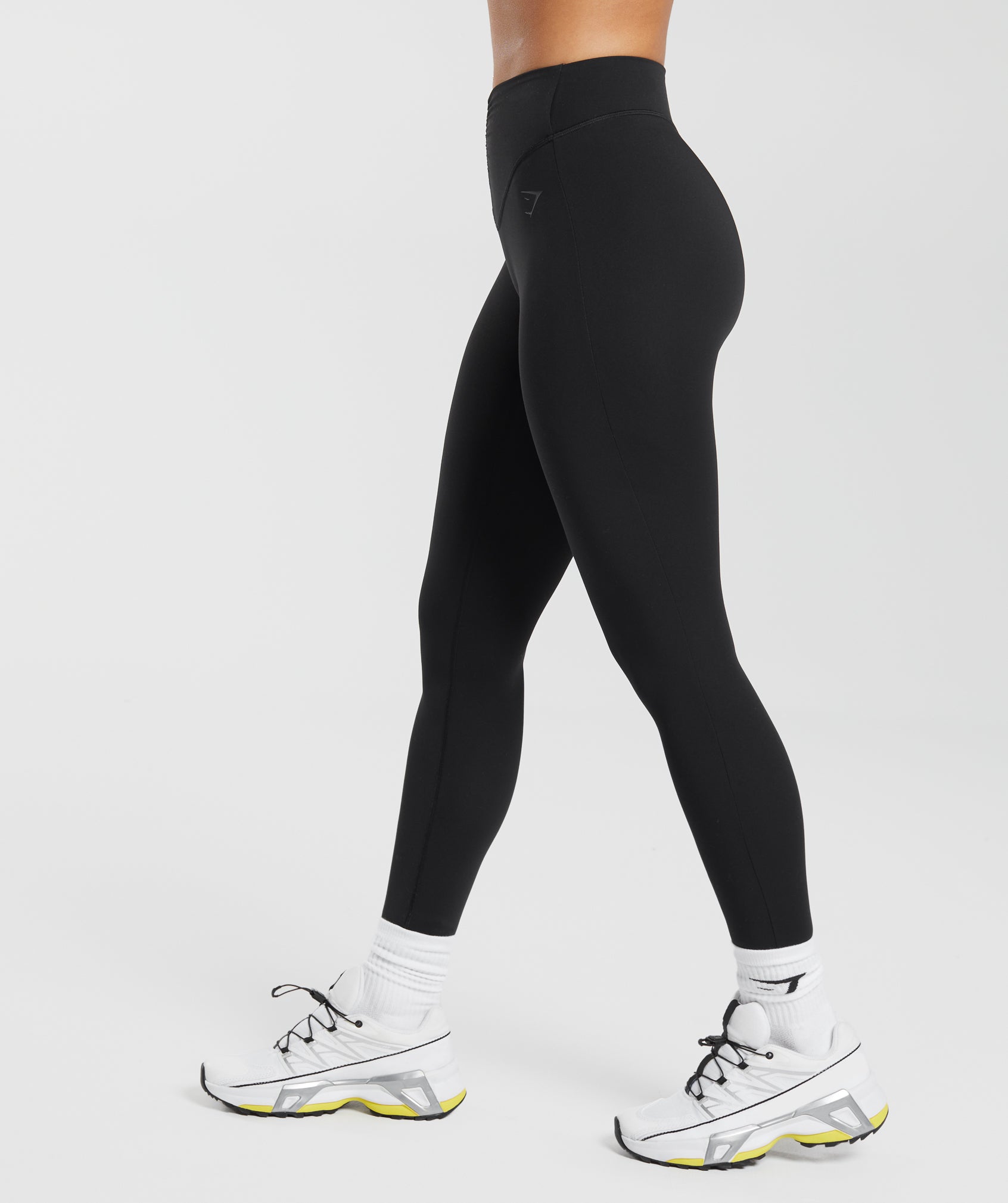 Ribbed Seamless Gym Leggings With Scrunch Ruched Detail Black –