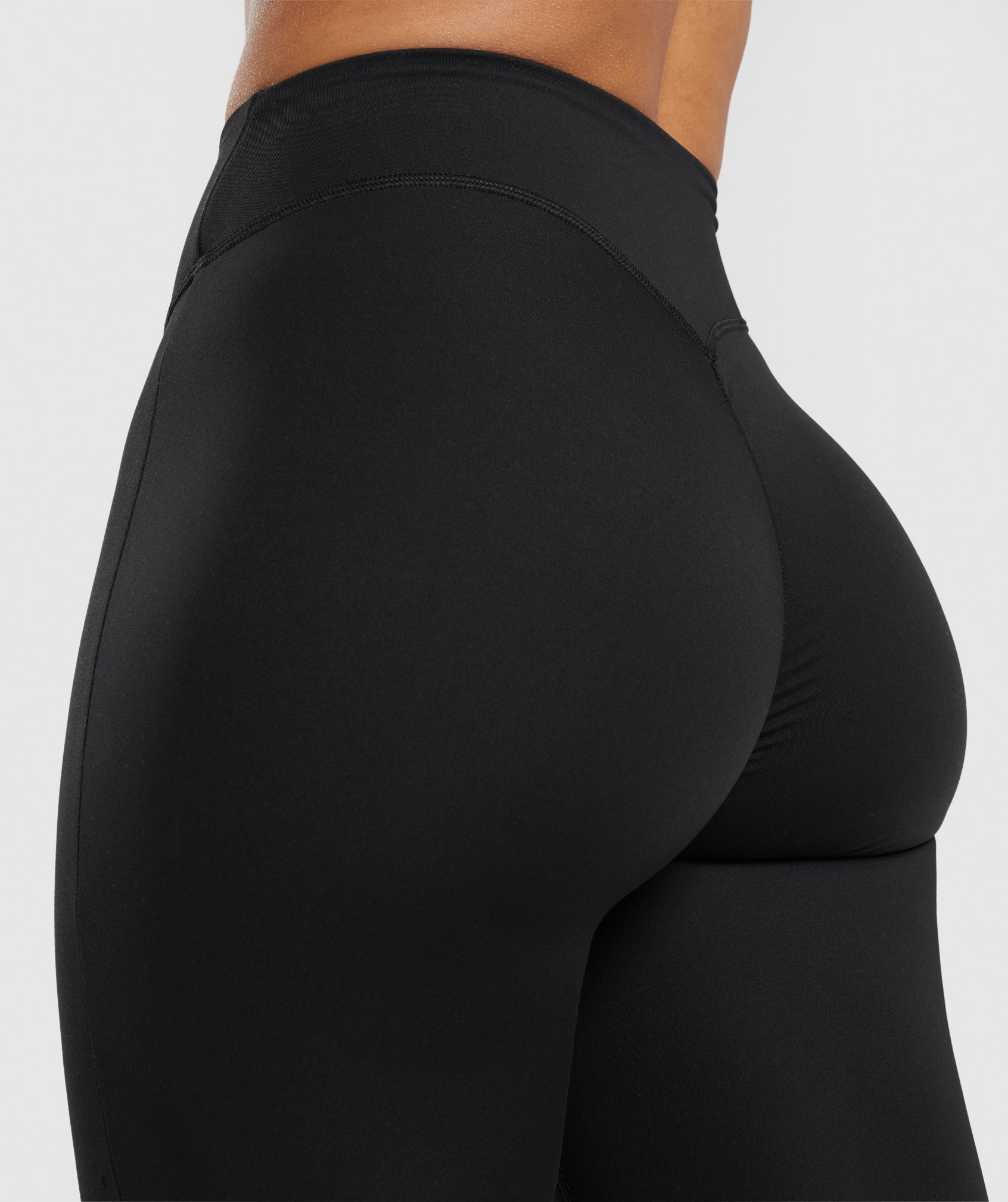 Women's Black Ruched Bum High Waisted Basic Leggings