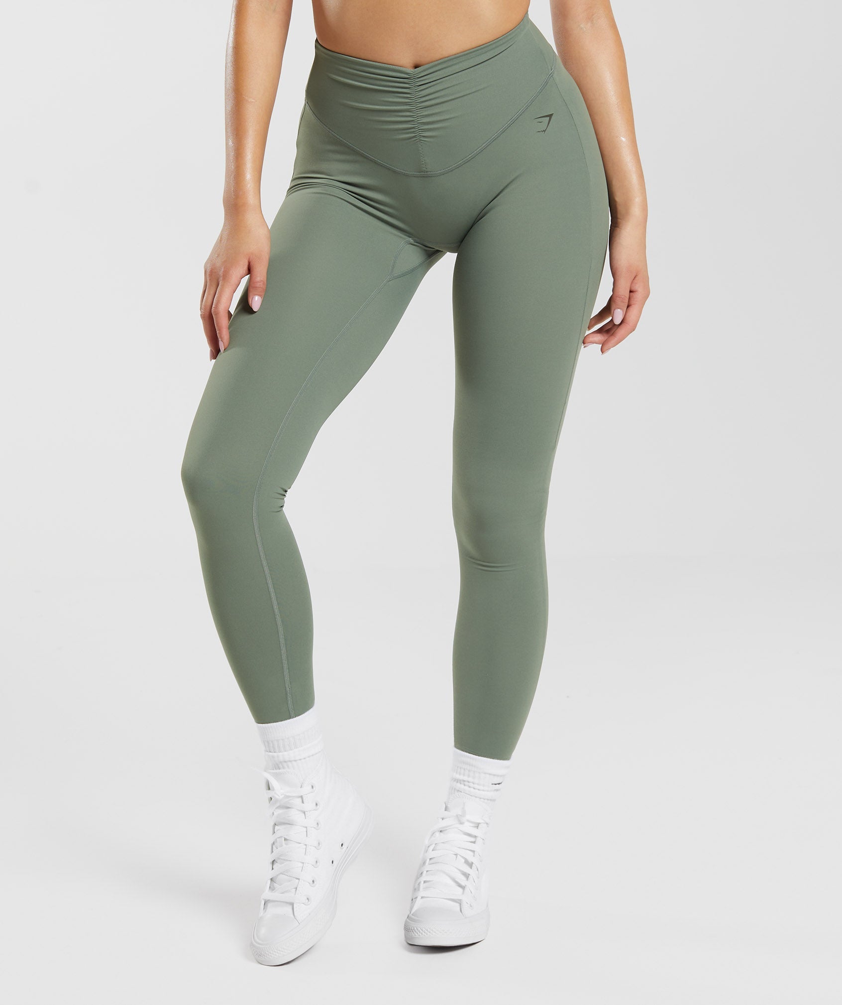 Ruched Leggings in Dusk Green - view 1