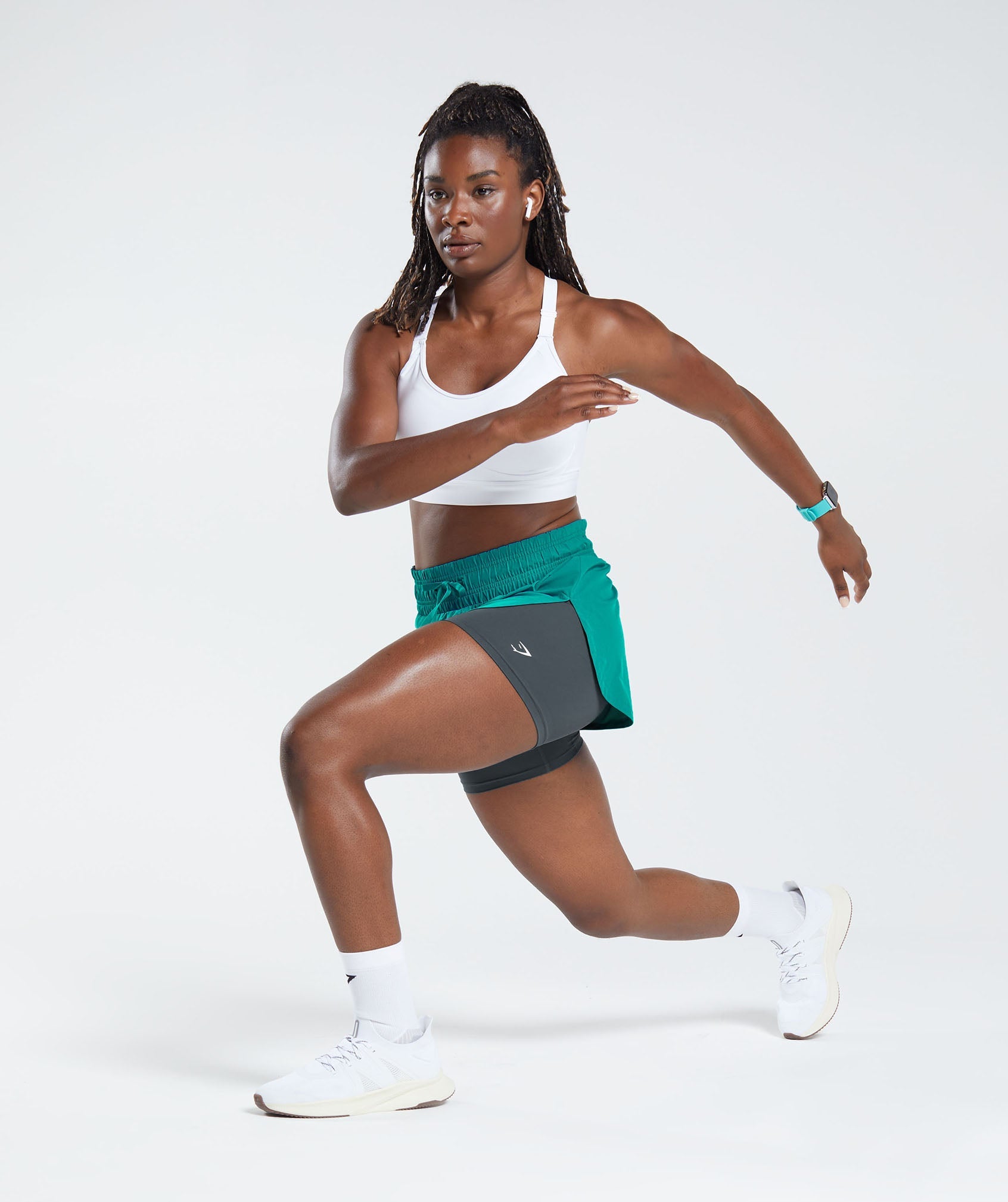 Running 2 In 1 Shorts in Seafoam Blue/Smokey Teal - view 4