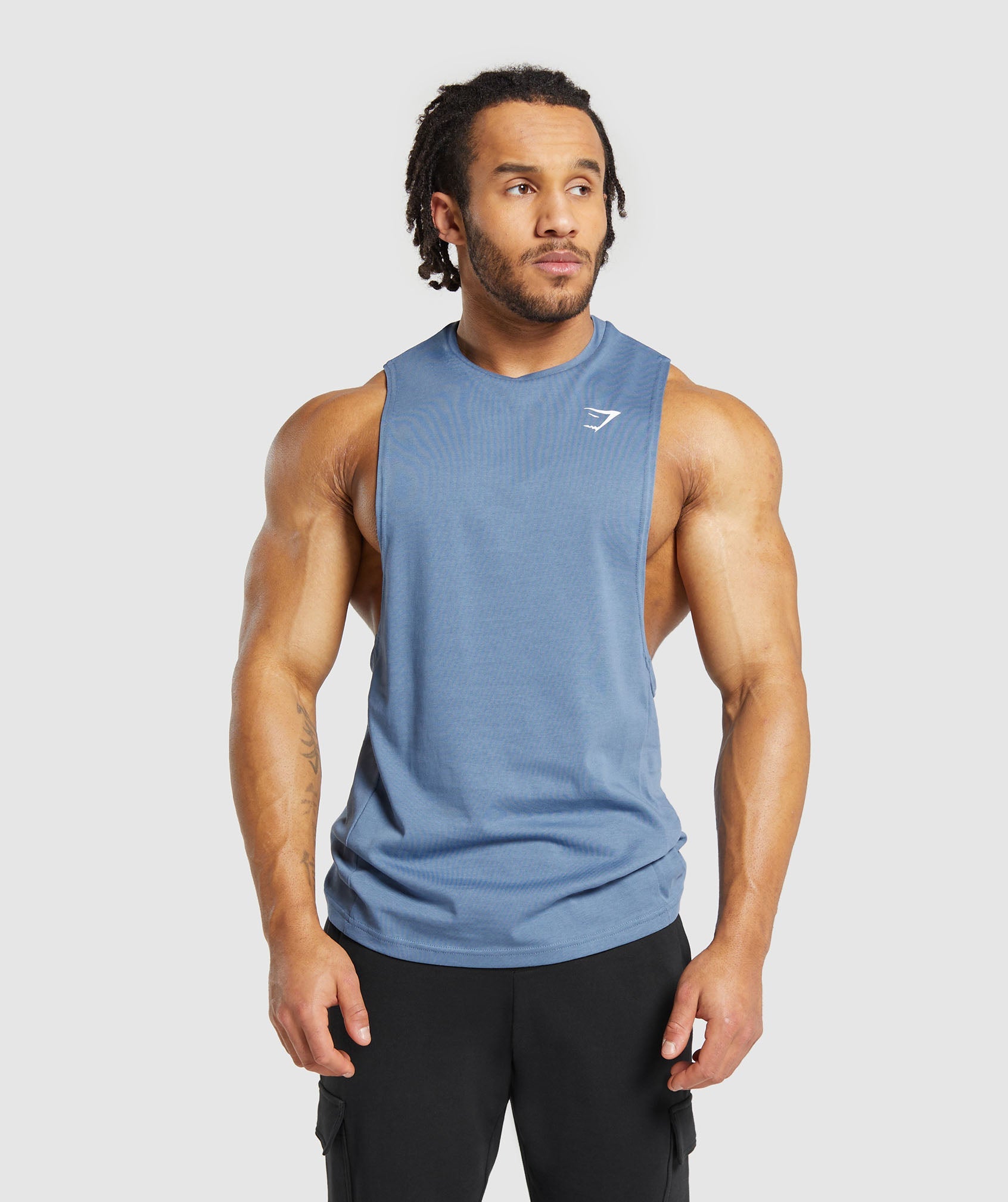 React Drop Arm Tank in Faded Blue - view 1