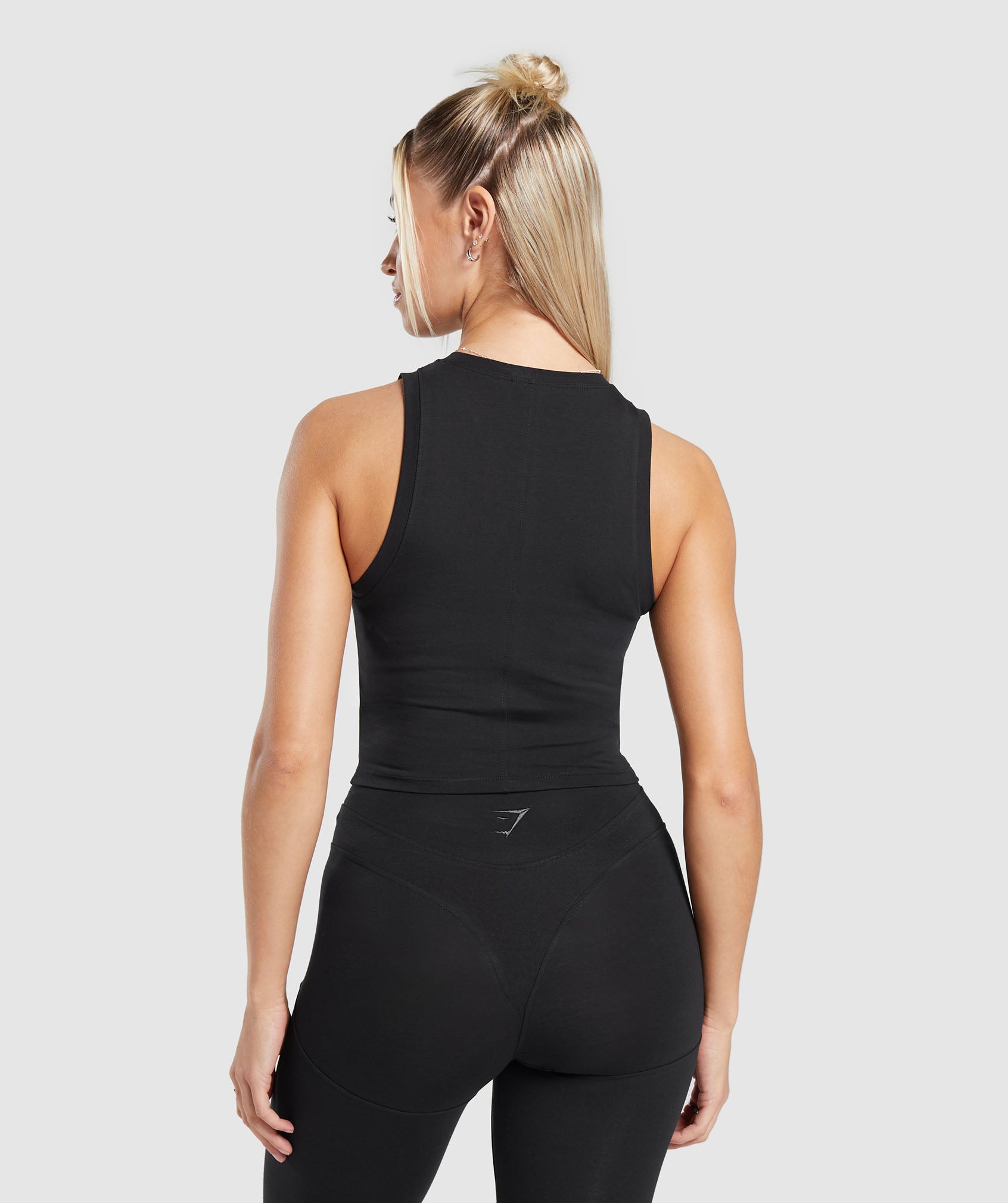 Rest Day Cotton Contour Tank in Black - view 2