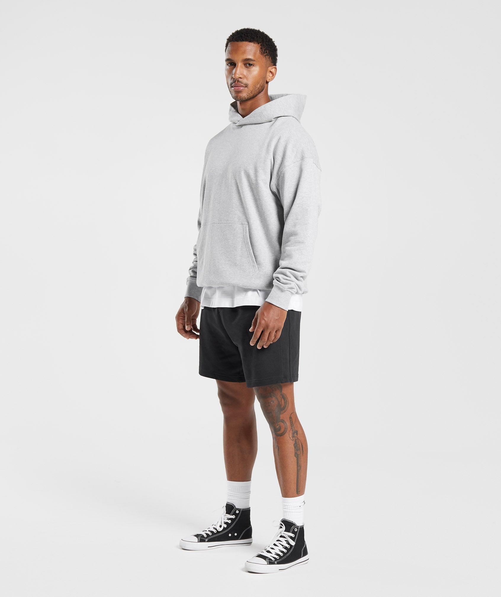 Rest Day Essentials Hoodie in Light Grey Core Marl - view 4