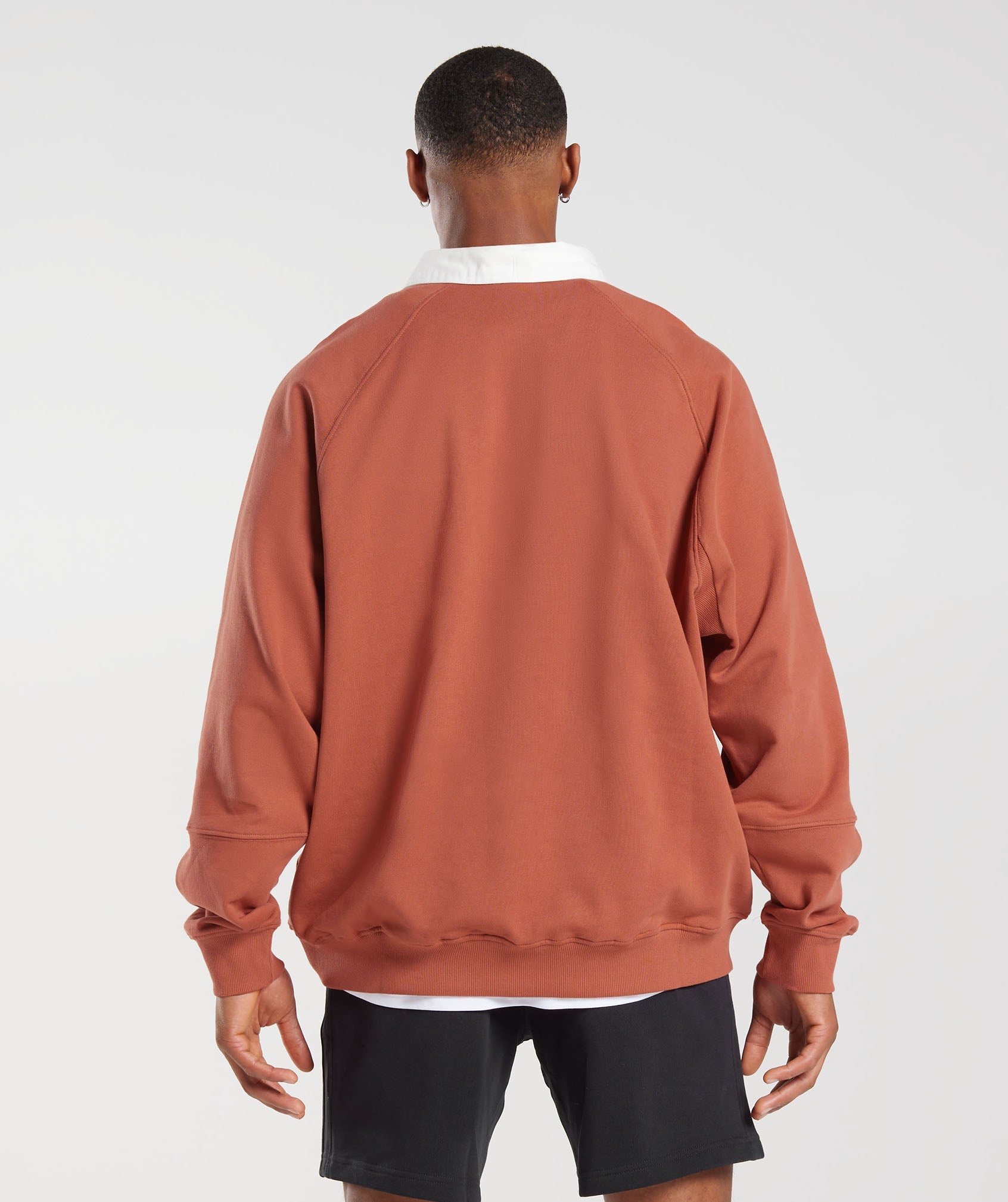 Rest Day Essentials Sweat Polo in Persimmon Red - view 2