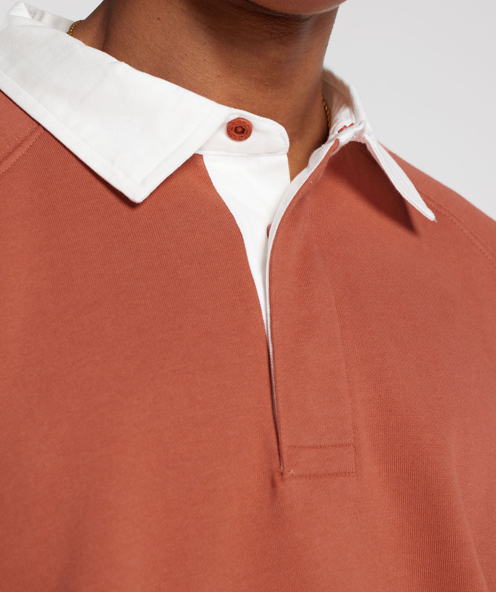 Rest Day Essentials Sweat Polo in Persimmon Red - view 5