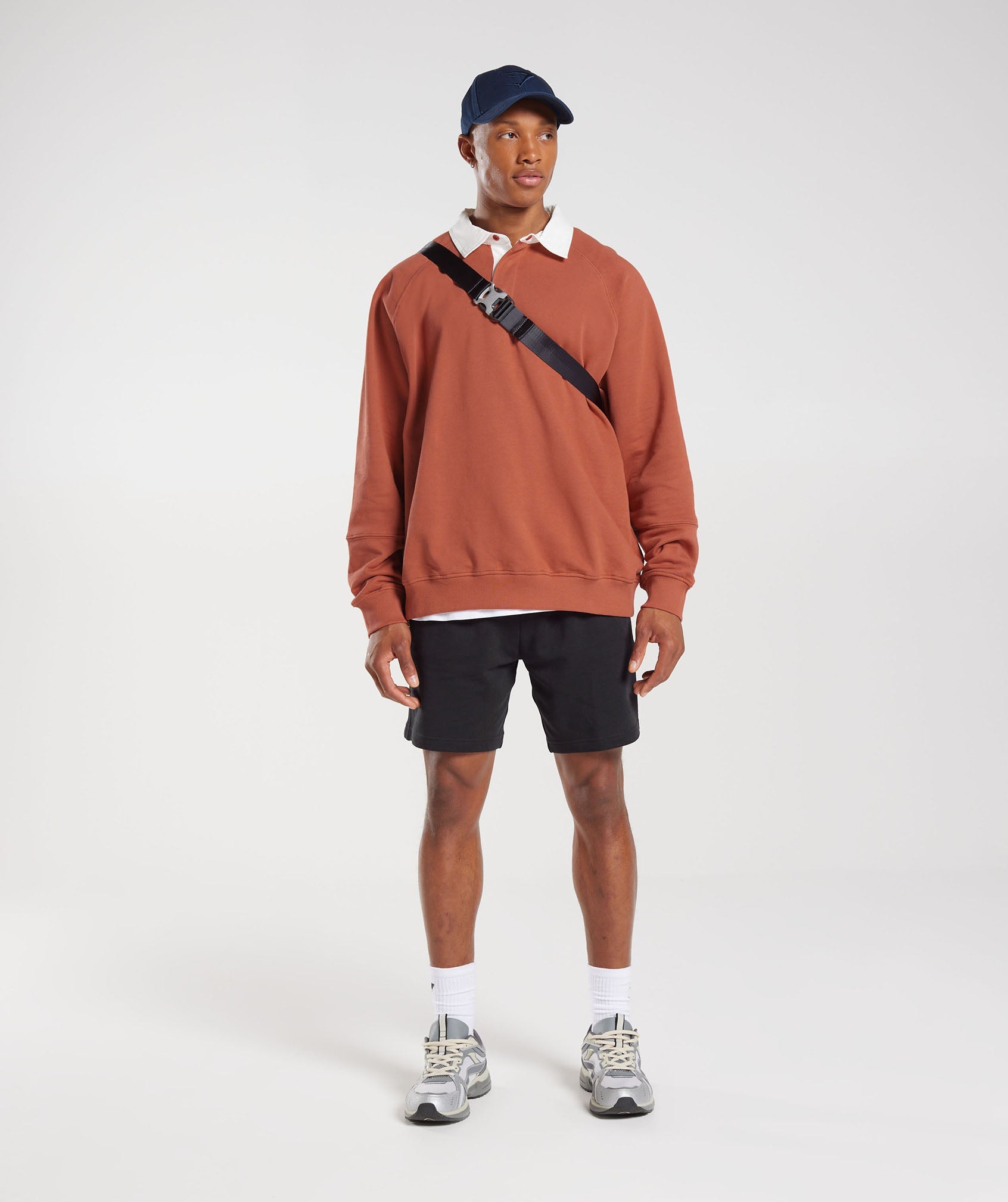 Rest Day Essentials Sweat Polo in Persimmon Red - view 4