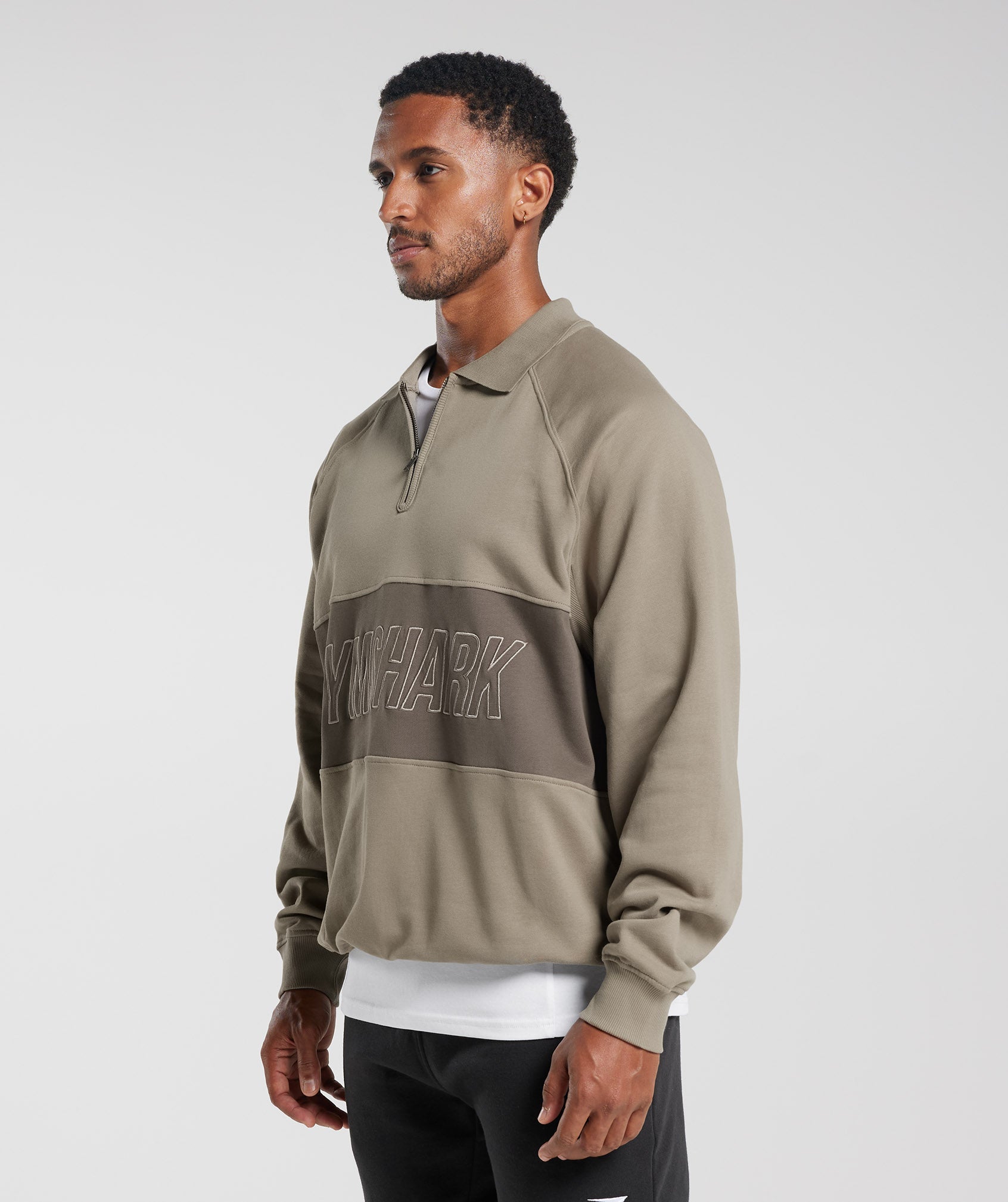 Rest Day Essentials Sweatshirt Polo in Linen Brown/Camo Brown - view 3