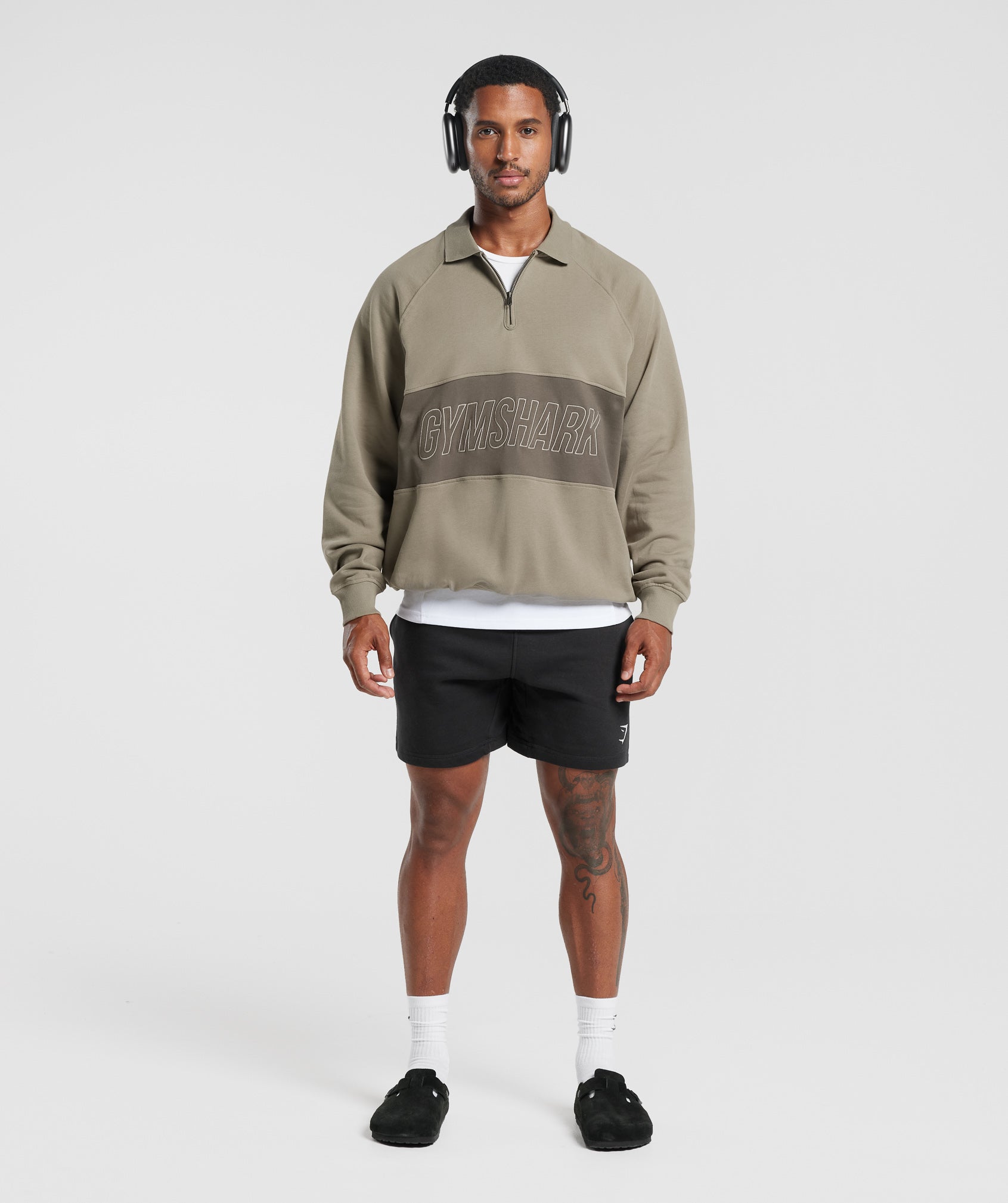 Rest Day Essentials Sweatshirt Polo in Linen Brown/Camo Brown - view 4