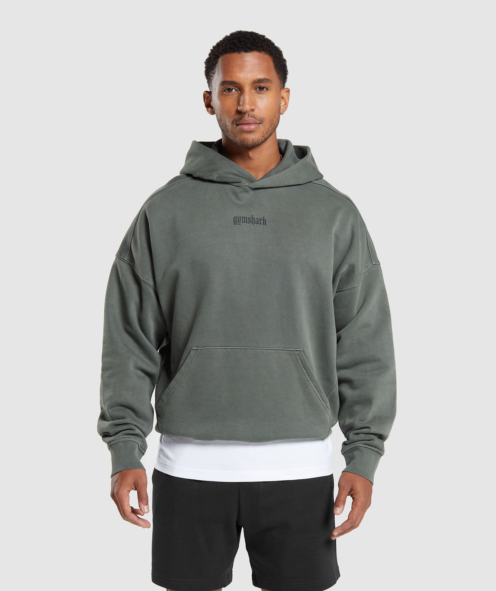 Heavyweight Hoodie in Deep Olive Green - view 2