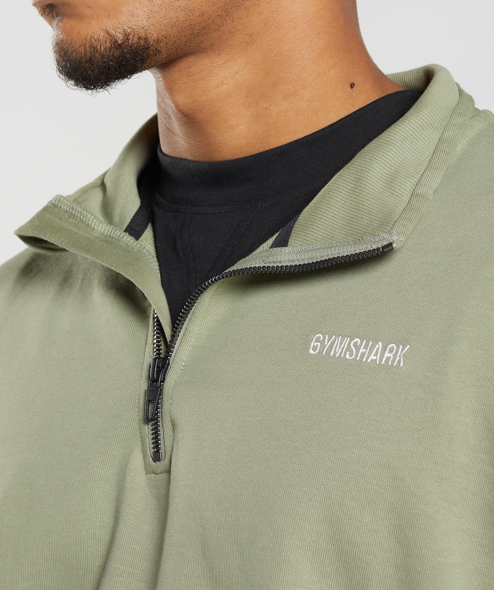 Rest Day Sweats 1/4 Zip in Sage Green - view 7